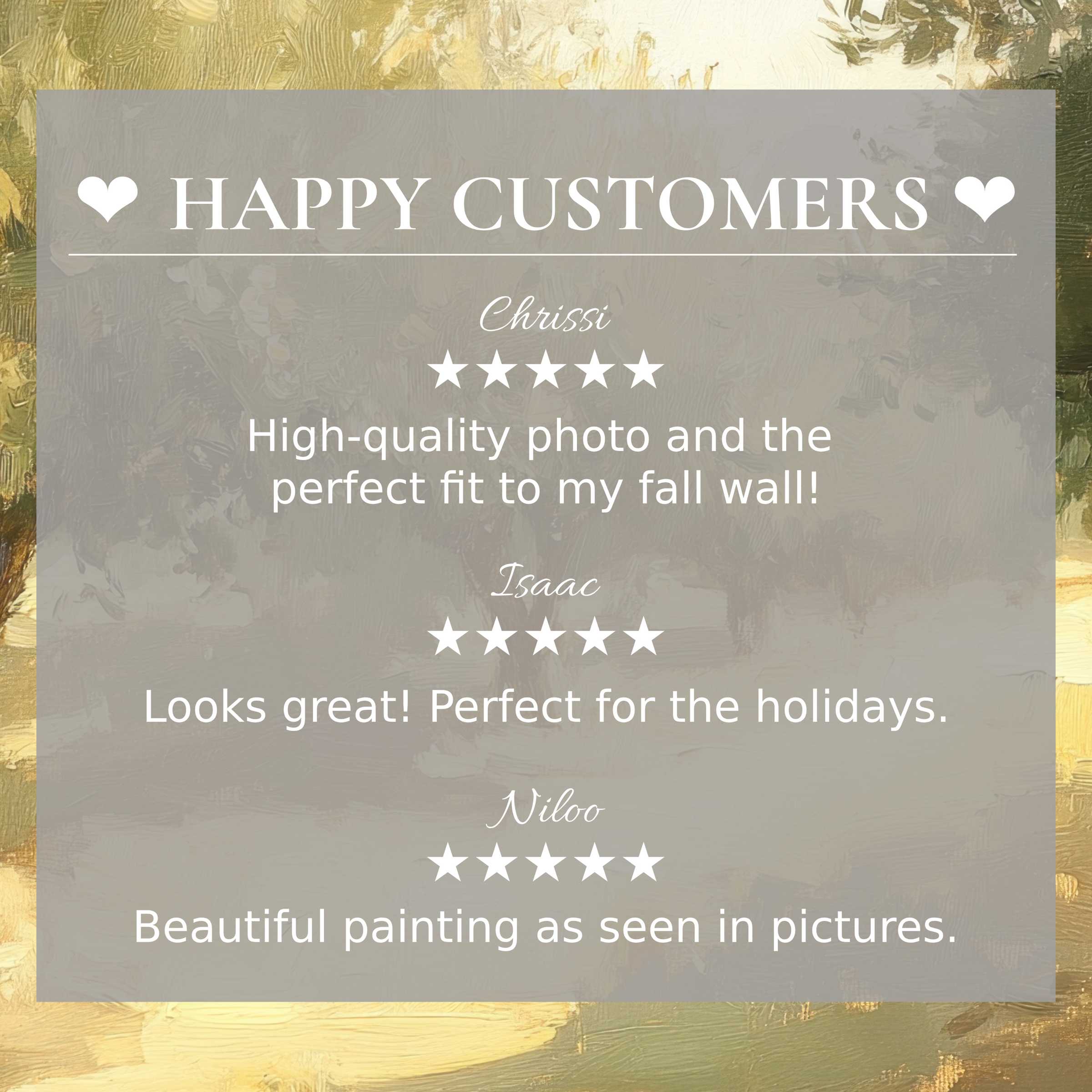 Elegant trees art for Frame TV with abstract sunset hues; happy customer reviews build trust and sophistication