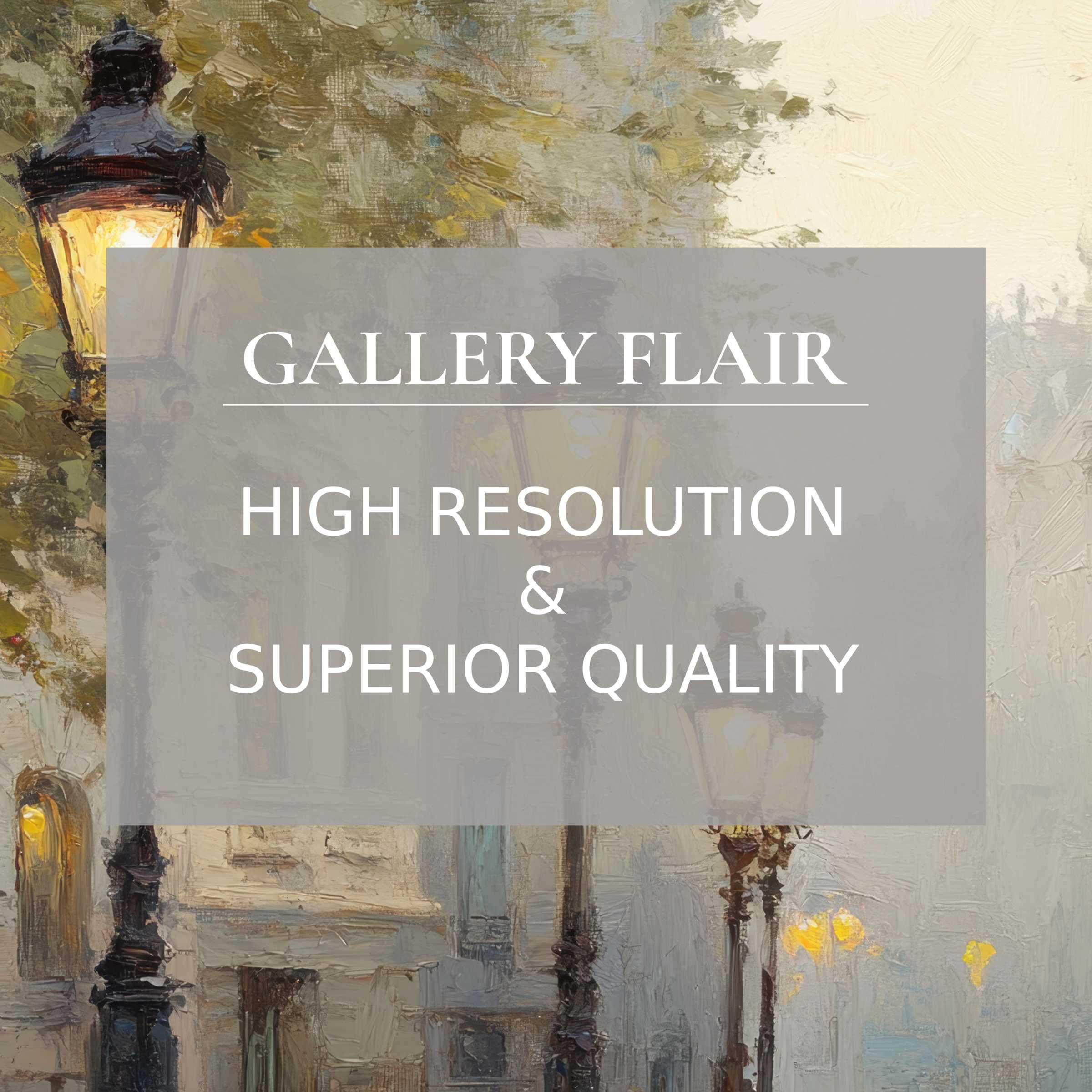 Elegant impressionist oil style with textured brushstrokes and warm lighting in a high-resolution urban Frame TV picture