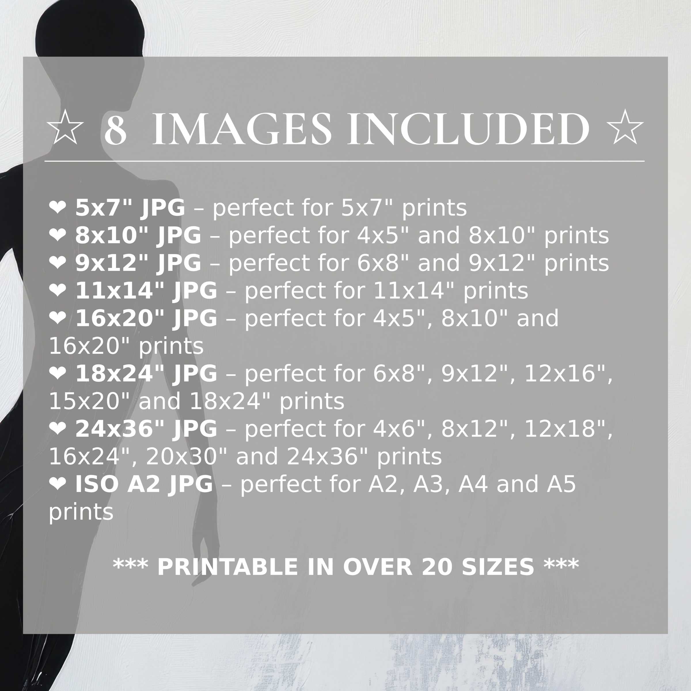 Minimalist digital print in calming neutrals and bold contrasts, elevating modern interiors with 8 high-quality sizes included