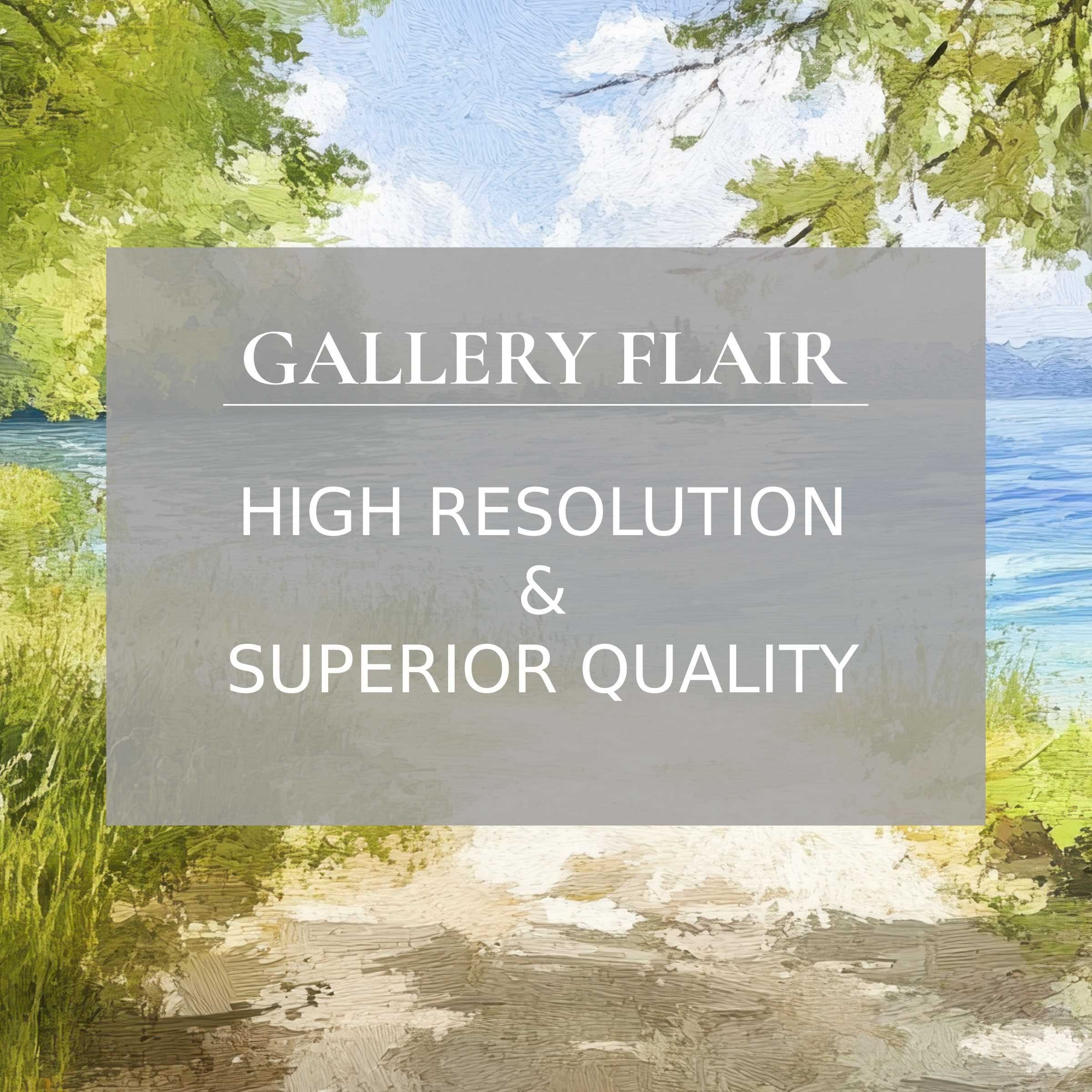 Summer printable art capturing a radiant lakeside scene with lush greenery and serene blues, enhancing modern interiors with premium detail and calming ambiance