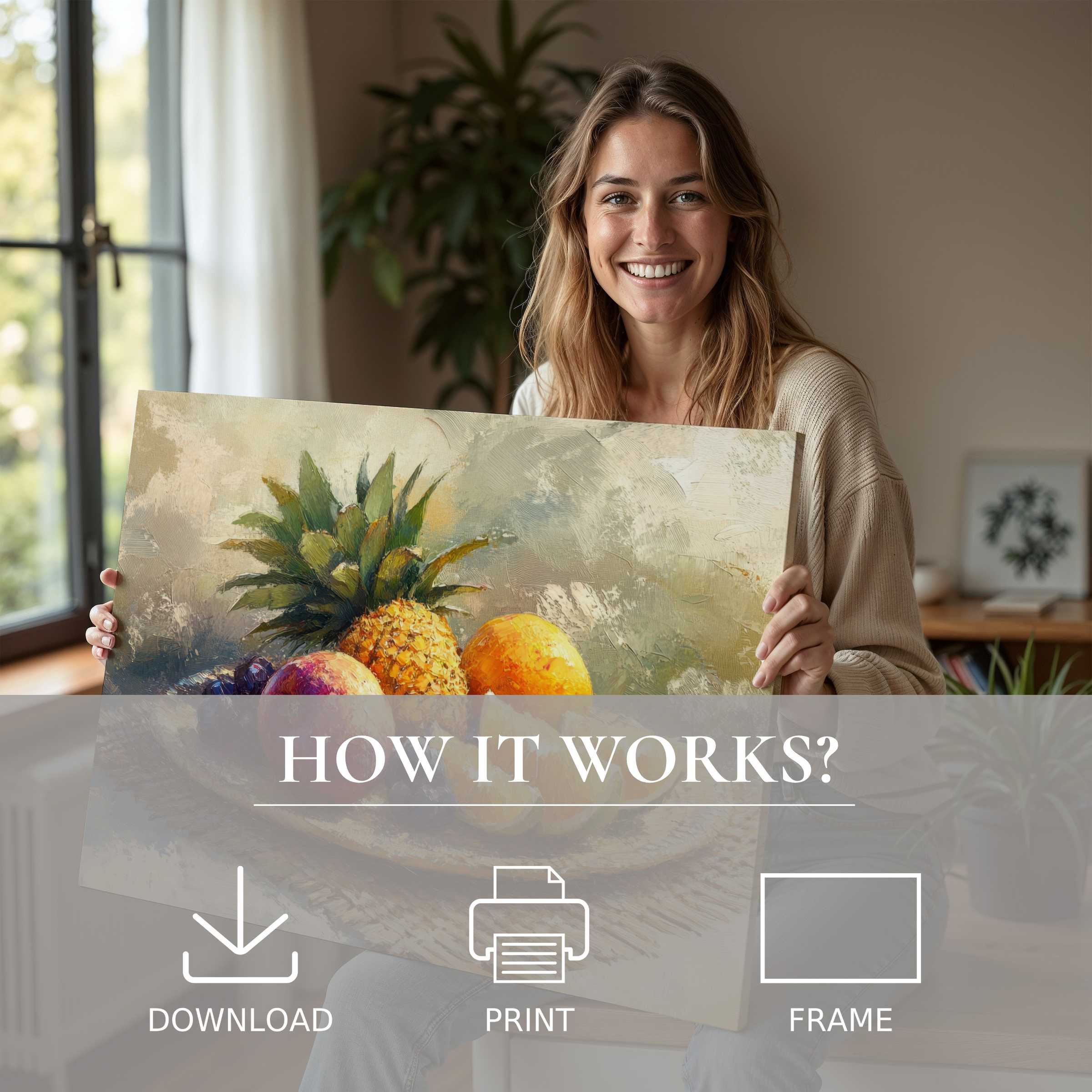 Radiate warmth and joy with a beach digital art print, a graceful addition to elevate your serene, modern home