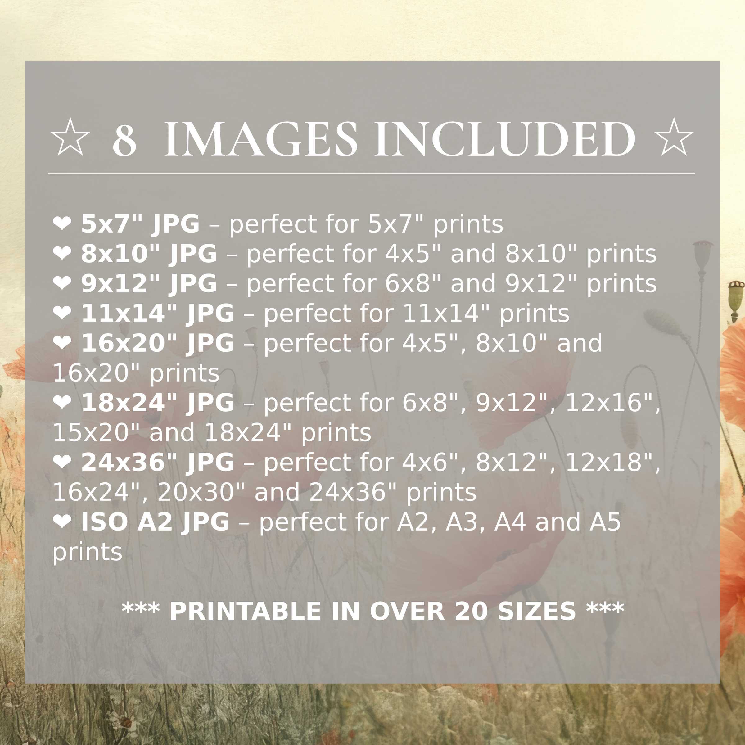 Spring digital print featuring radiant coral poppies and muted sage greens, included in 8 premium high-res sizes to elevate modern interiors with timeless style and versatile elegance