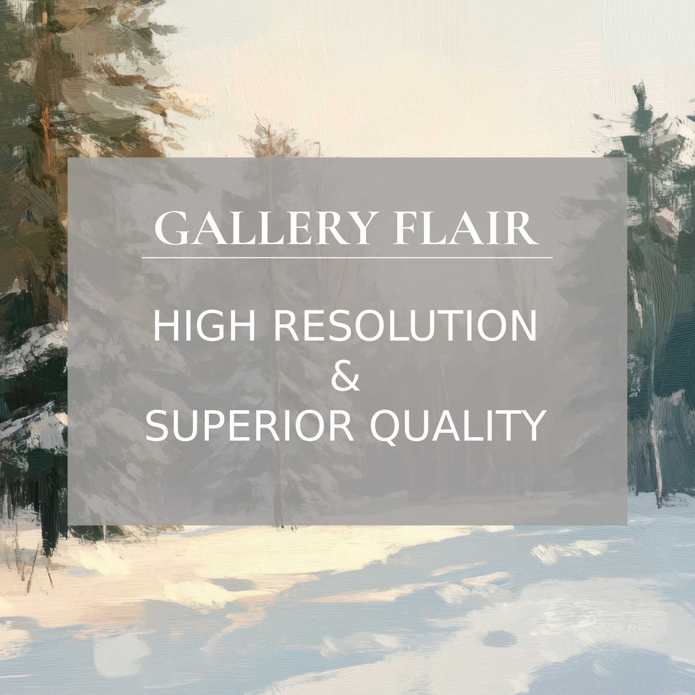 Winter printable art capturing a serene snowy forest scene, with exquisite detail and a calming, elegant ambiance for modern interiors