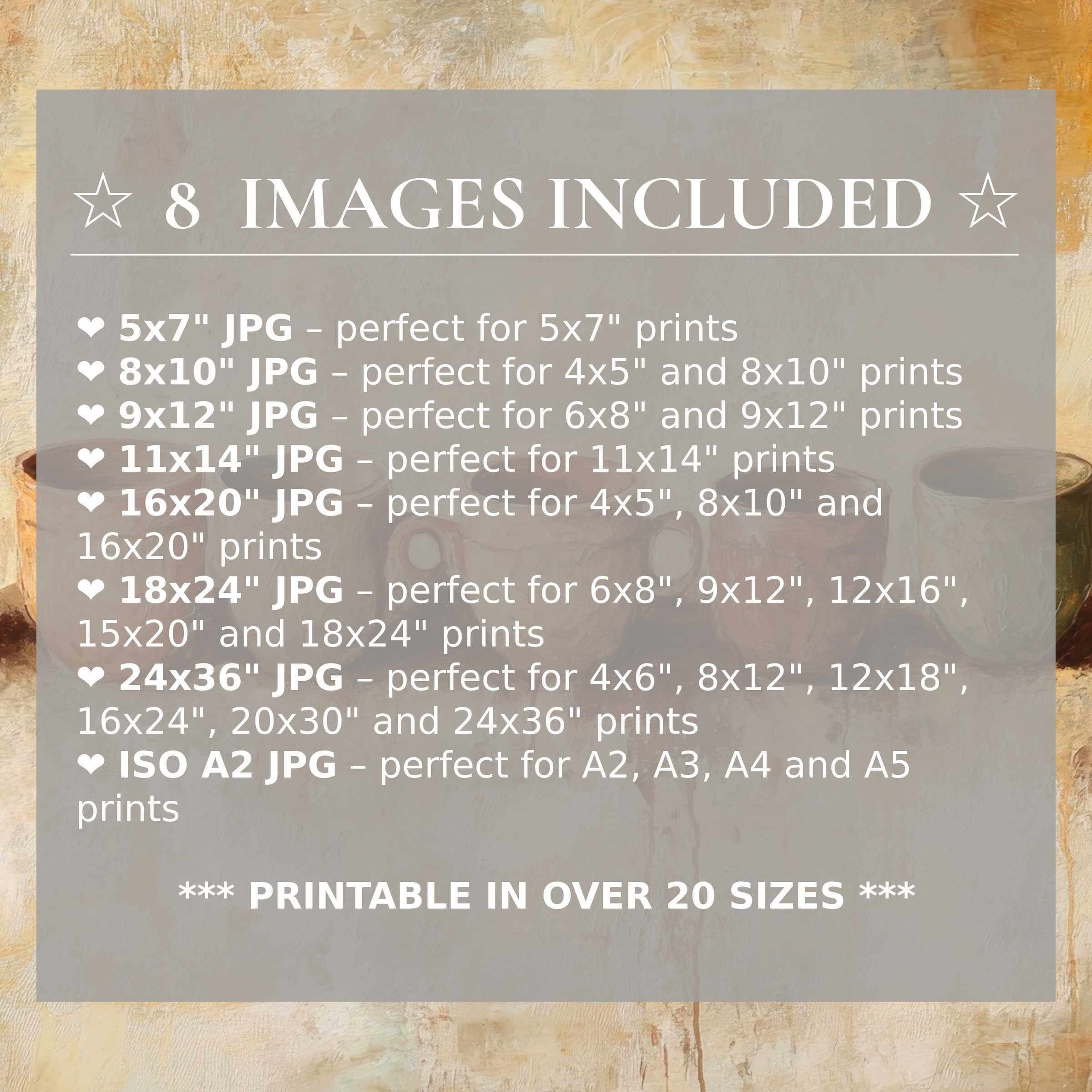 Boho digital print in warm amber and muted earth tones, radiating calm sophistication; includes 8 high-quality sizes for versatile modern interiors