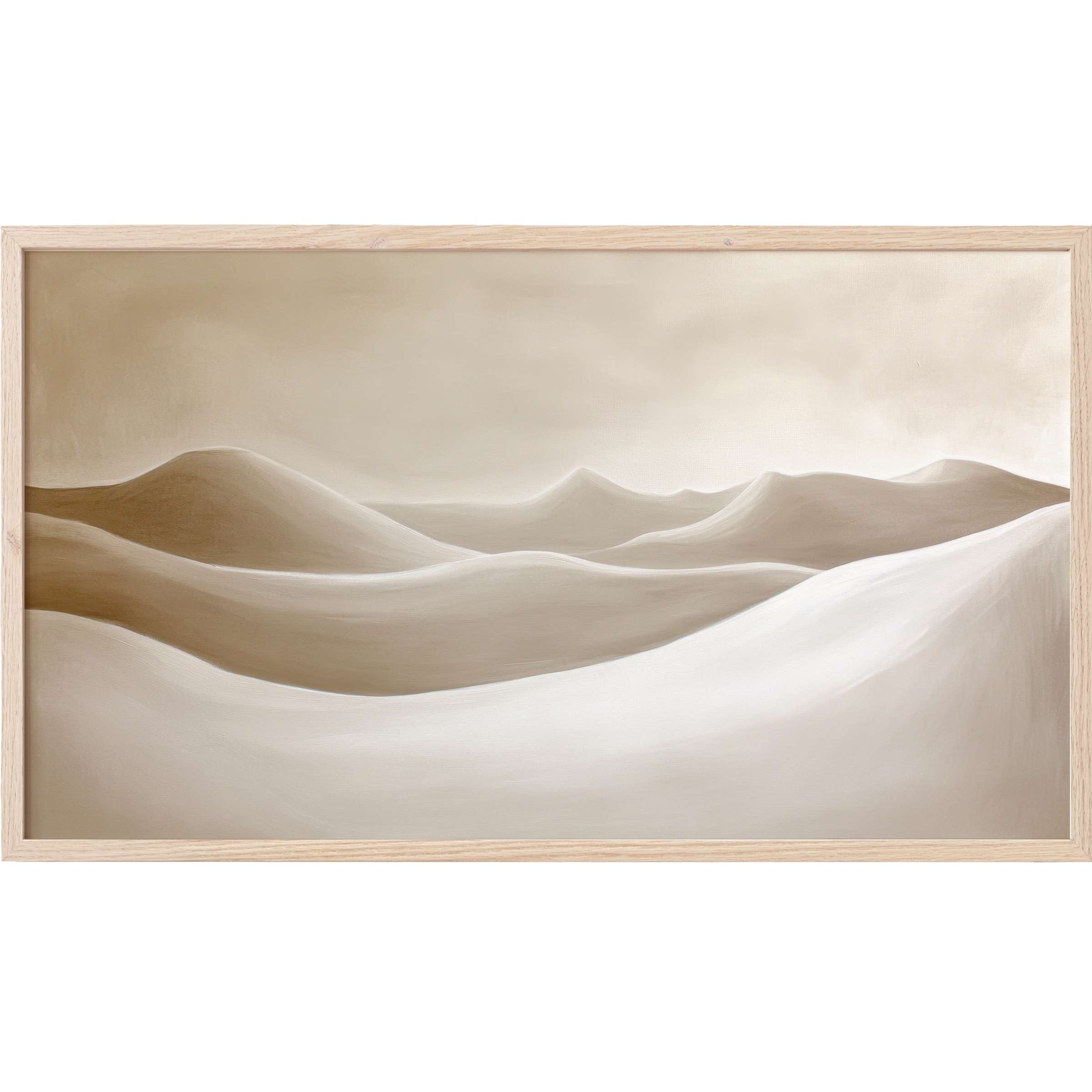 Serene sandy dunes in soft beige and cream hues, an elegant neutral Frame TV Art with modern minimalism