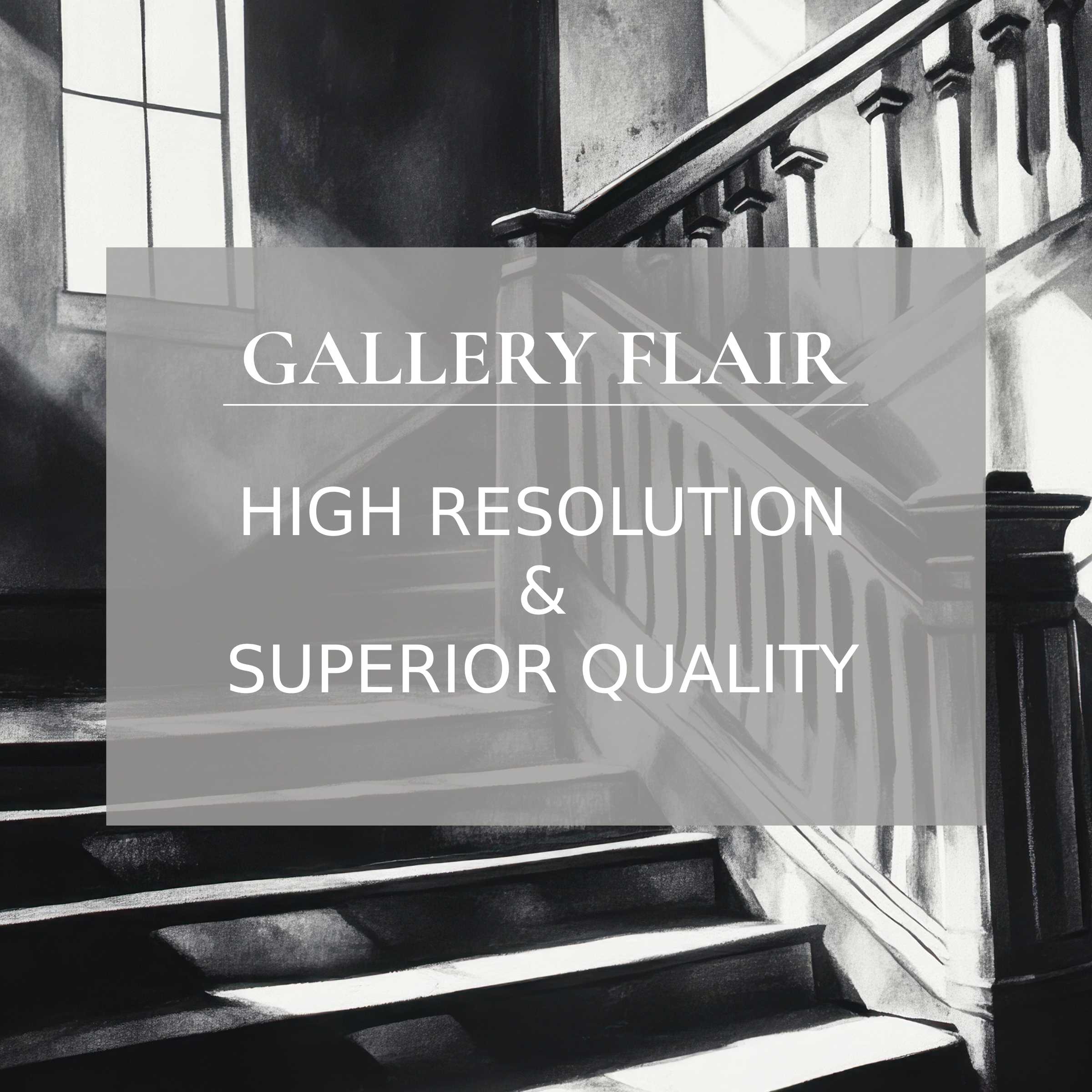 Black and white printable art capturing a serene, shadowed staircase with refined detail, elevating modern minimalist interiors