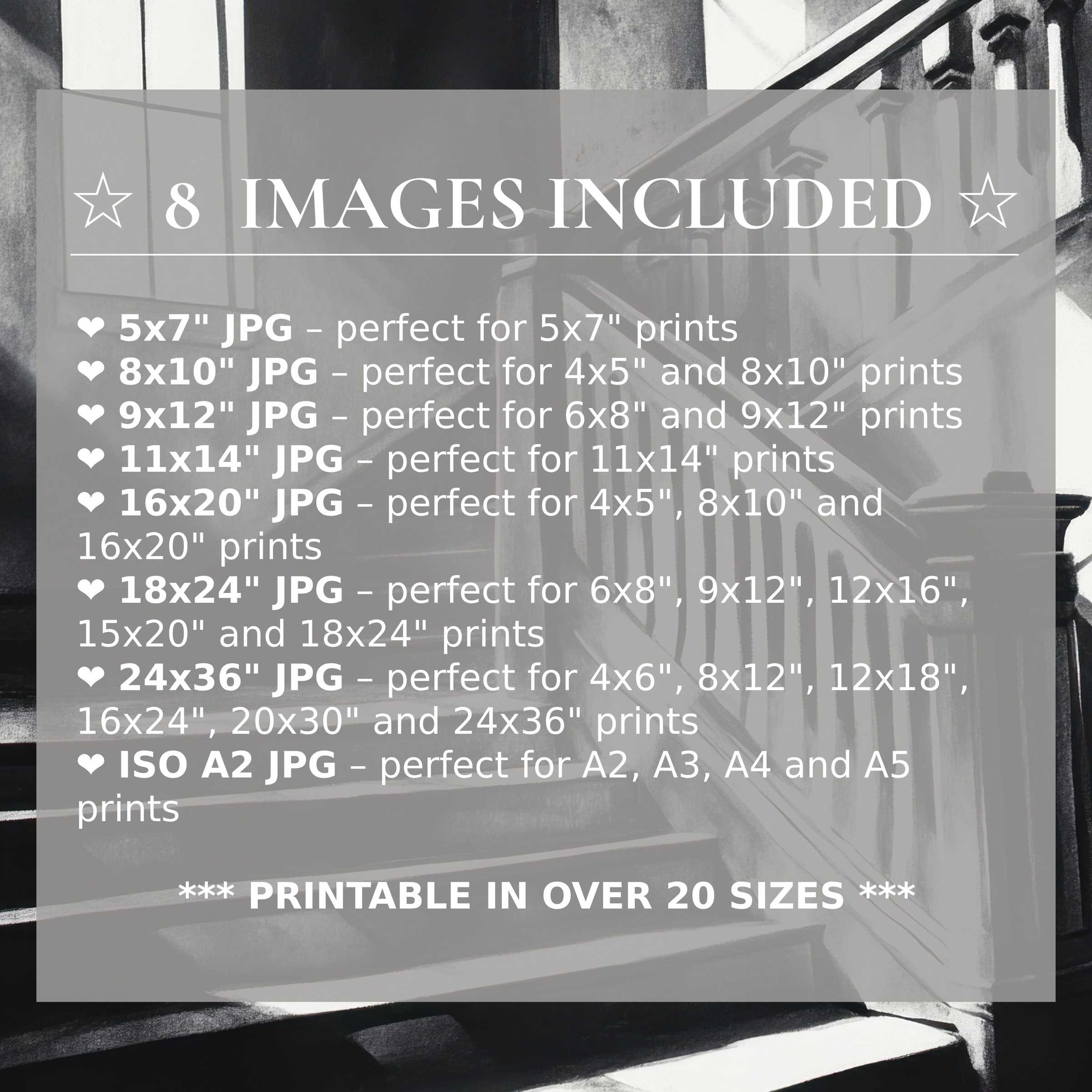 Bold black and white digital print radiates timeless elegance and serene contrast, delivered in 8 high-quality sizes for versatile modern interiors