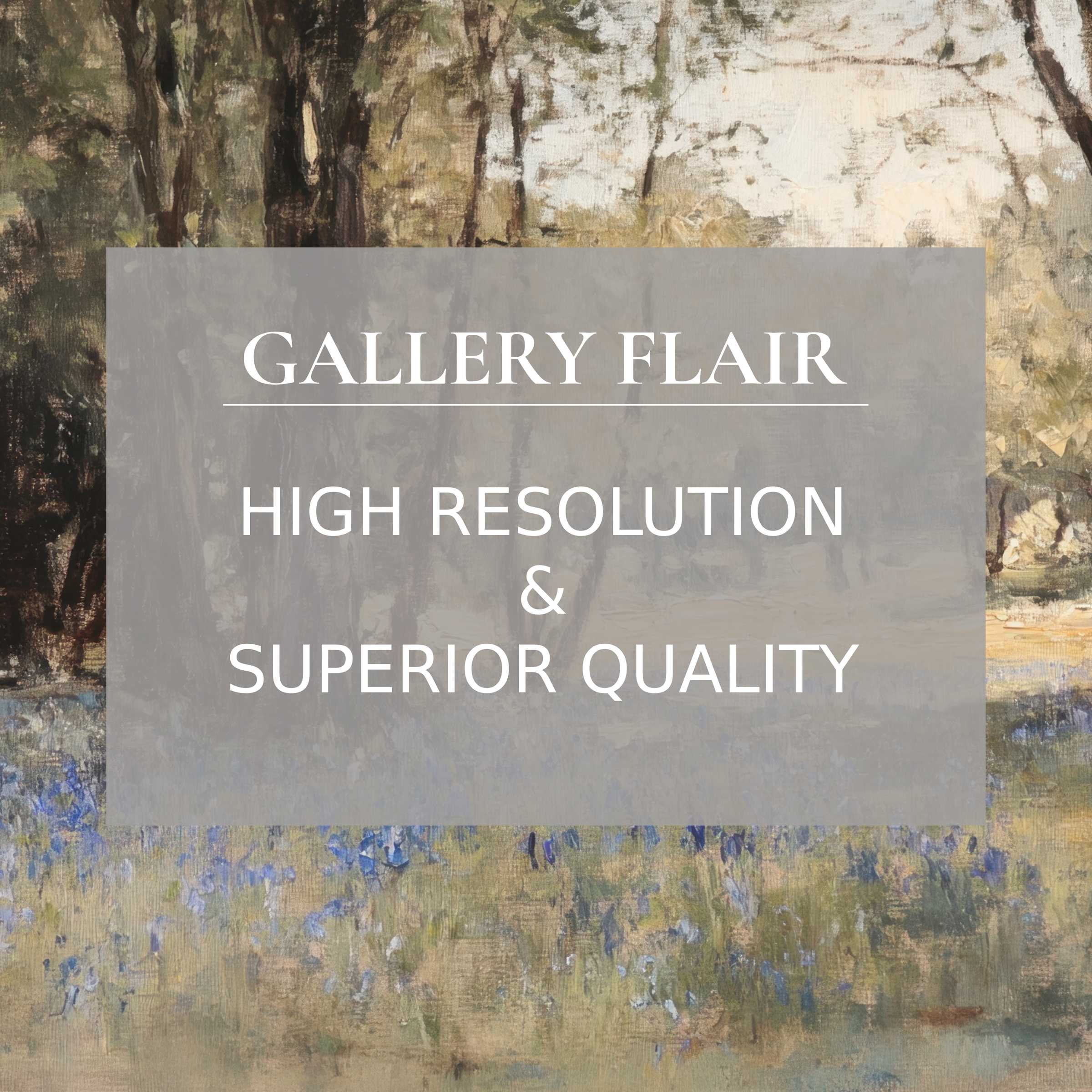 Calming spring printable art capturing delicate wildflowers and serene forest hues, enhancing modern interiors with refined, high-resolution detail