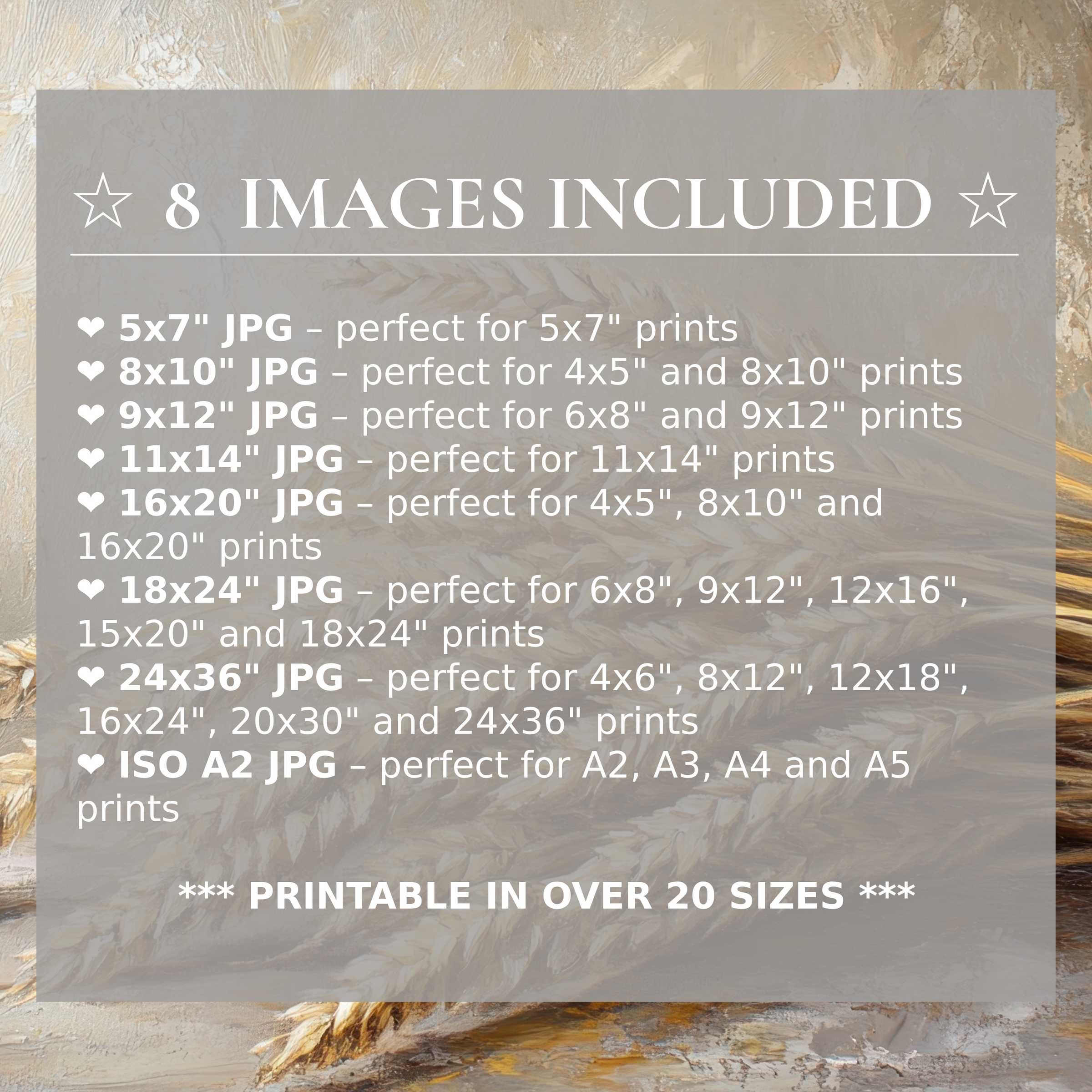 Farmhouse digital print in radiant beige and earthy tones, enhancing modern interiors with 8 high-quality sizes included