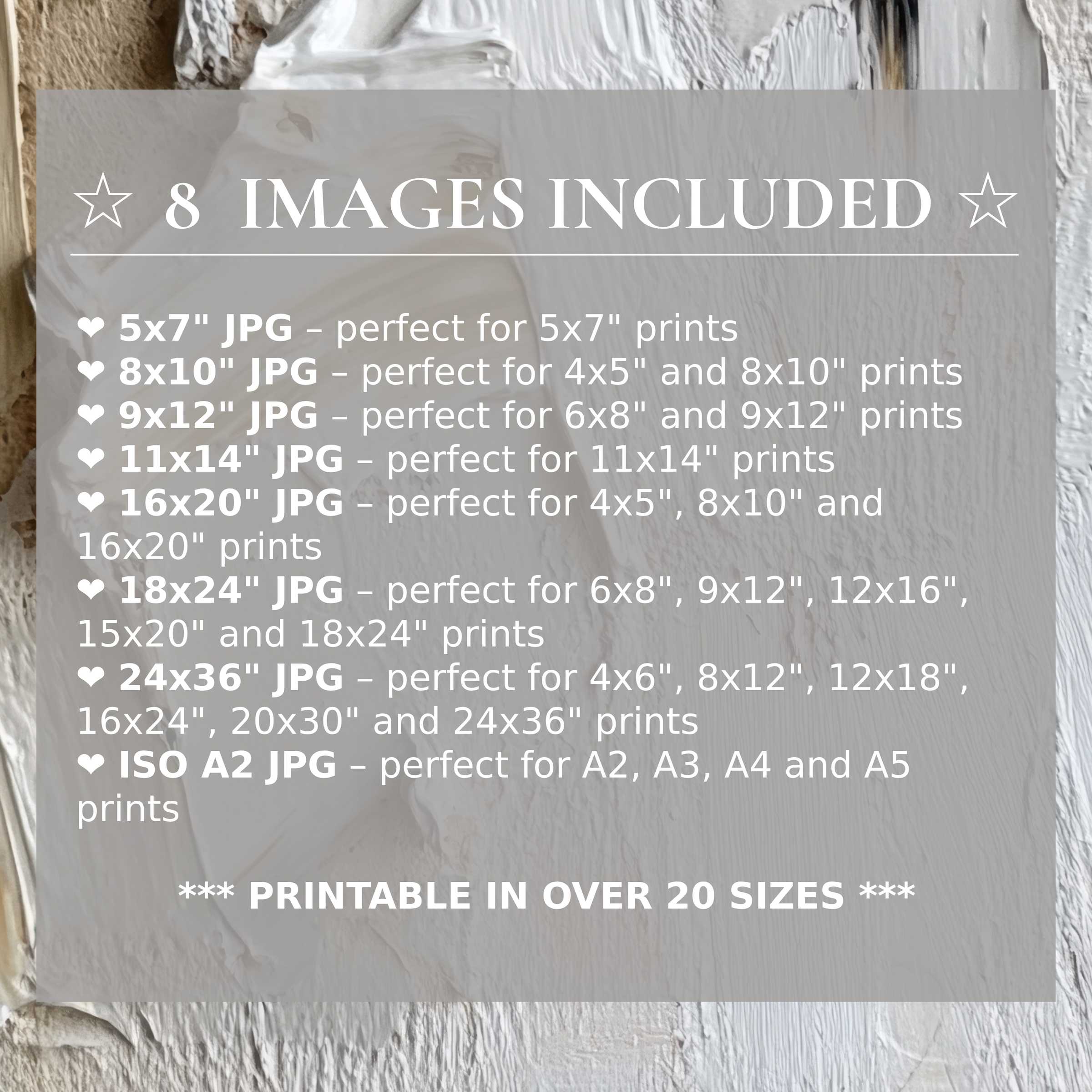 Neutral digital print in calming beige and white tones, radiating serene elegance; includes 8 high-quality sizes to elevate modern interiors with effortless style