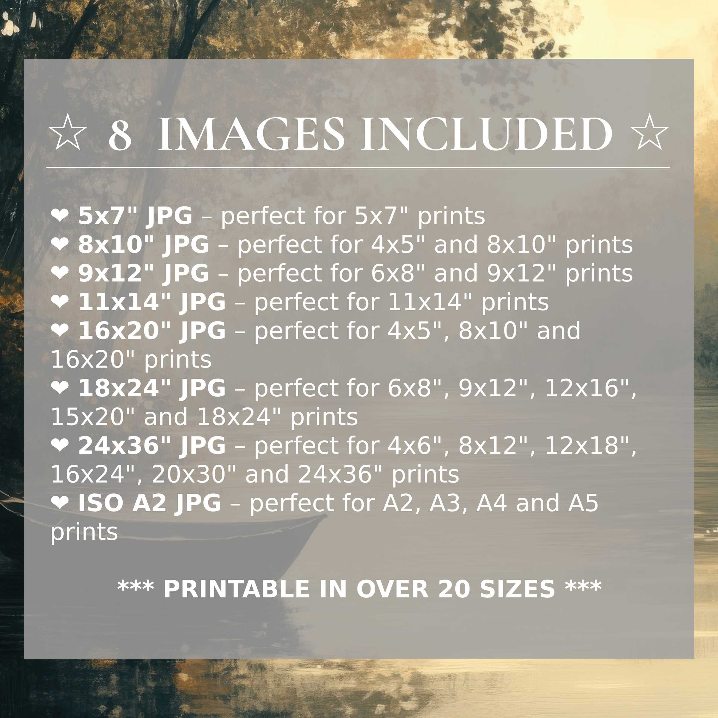 Radiant landscape digital print in warm golds and muted greens, delivered in 8 high-quality sizes to elevate modern interiors with timeless style and versatile refinement