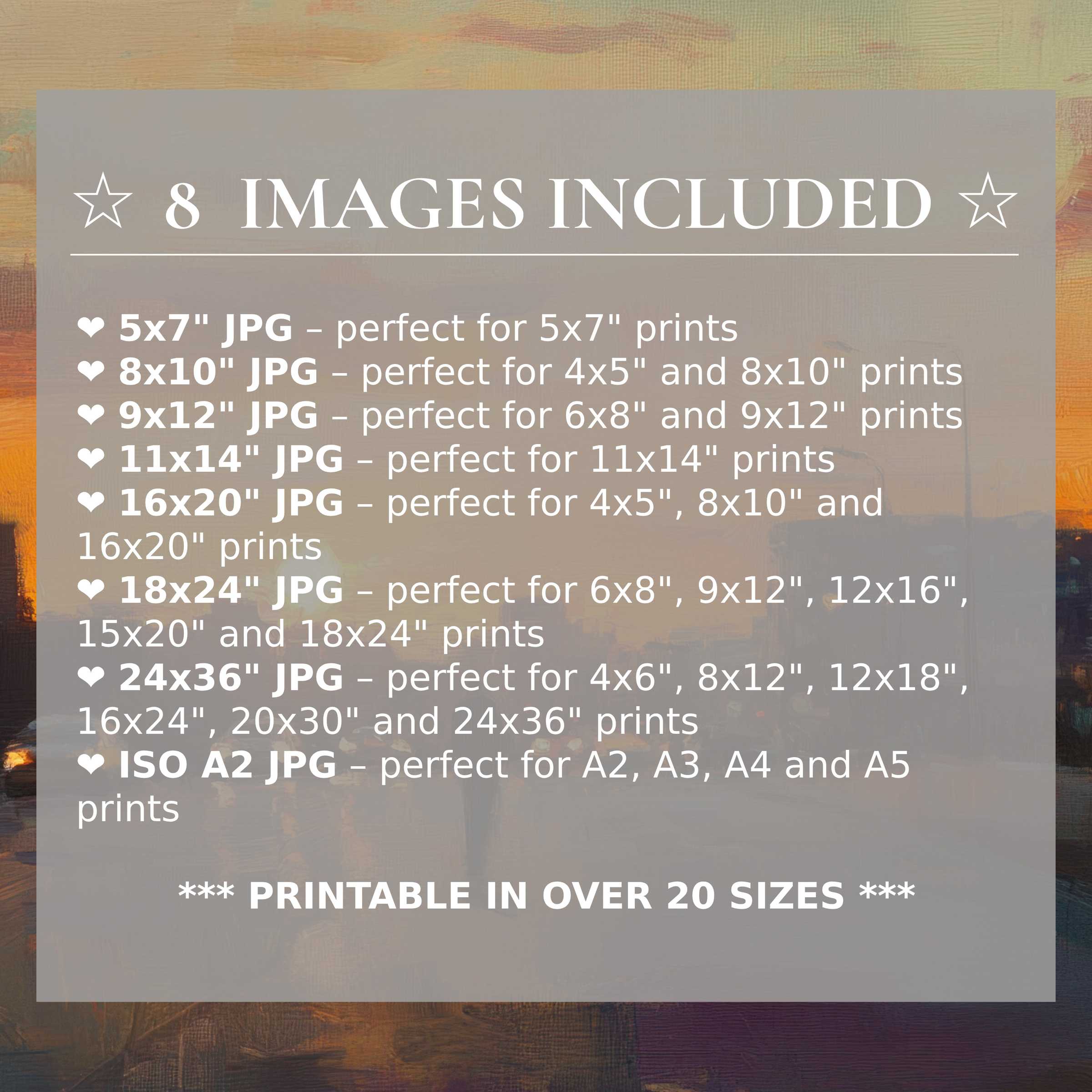 Urban digital print exuding radiant amber and deep indigo hues, included in 8 high-quality sizes to elevate modern interiors with timeless style and versatile elegance