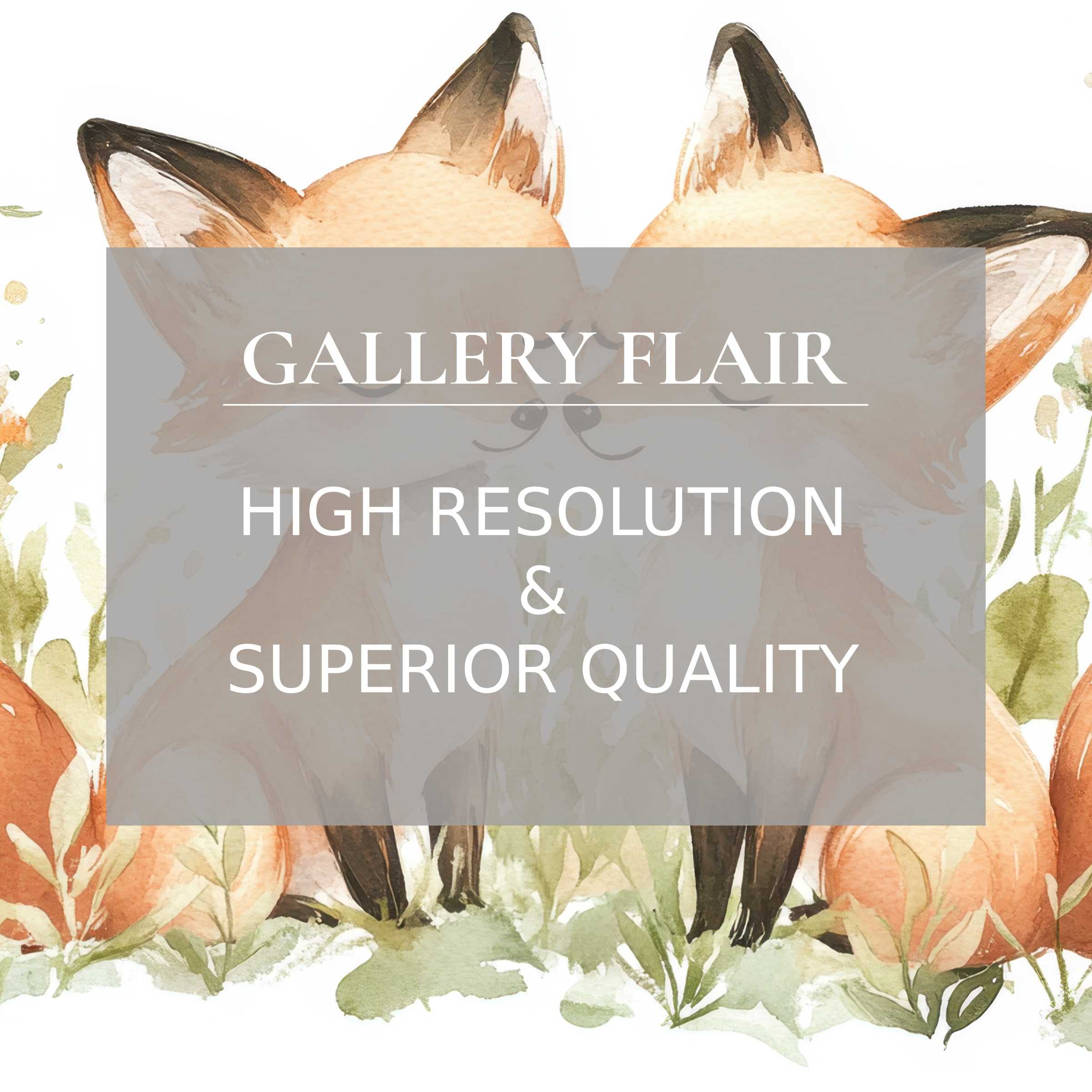 Soft watercolor foxes in a serene woodland scene, a premium nursery printable art elevating modern kids’ room decor