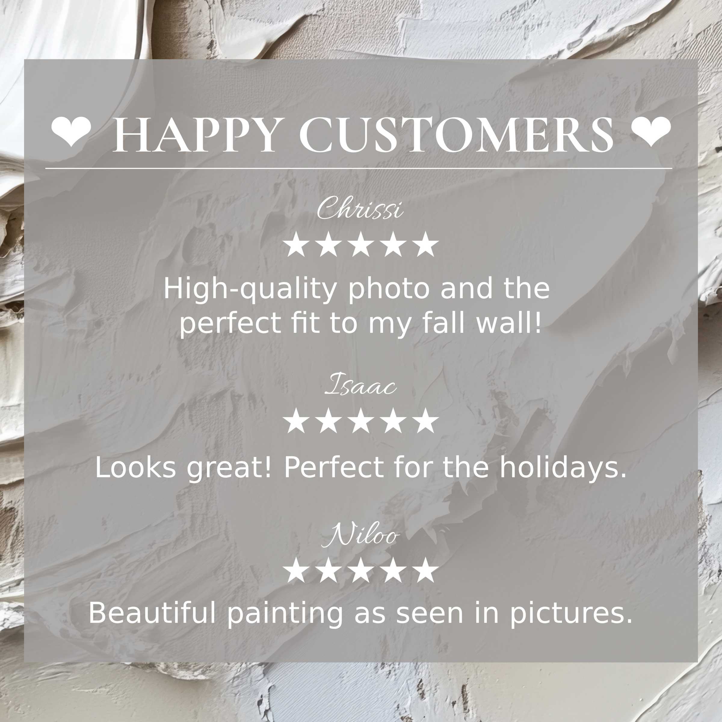 Neutral art for Frame TV with textured beige tones, showcasing happy customer reviews that inspire trust and elegance