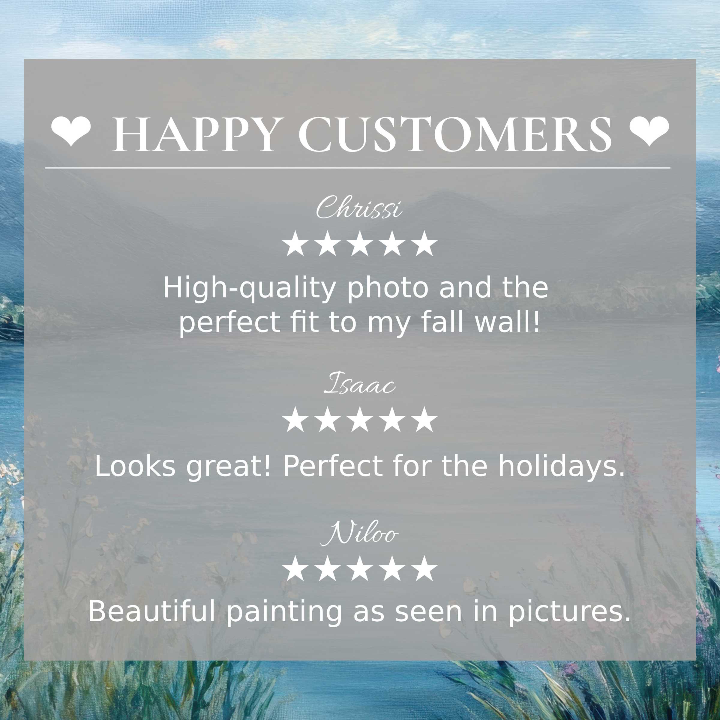 Happy customer reviews highlight trust and style in summer art for Frame TV with elegant abstract sunset colors