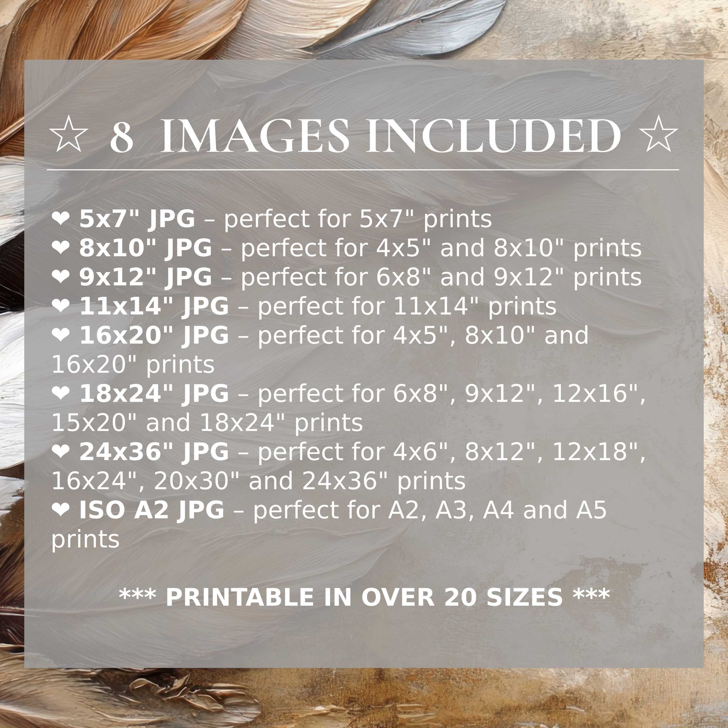 Boho digital print in warm earth tones and soft neutrals, radiating calm sophistication; includes 8 high-quality sizes