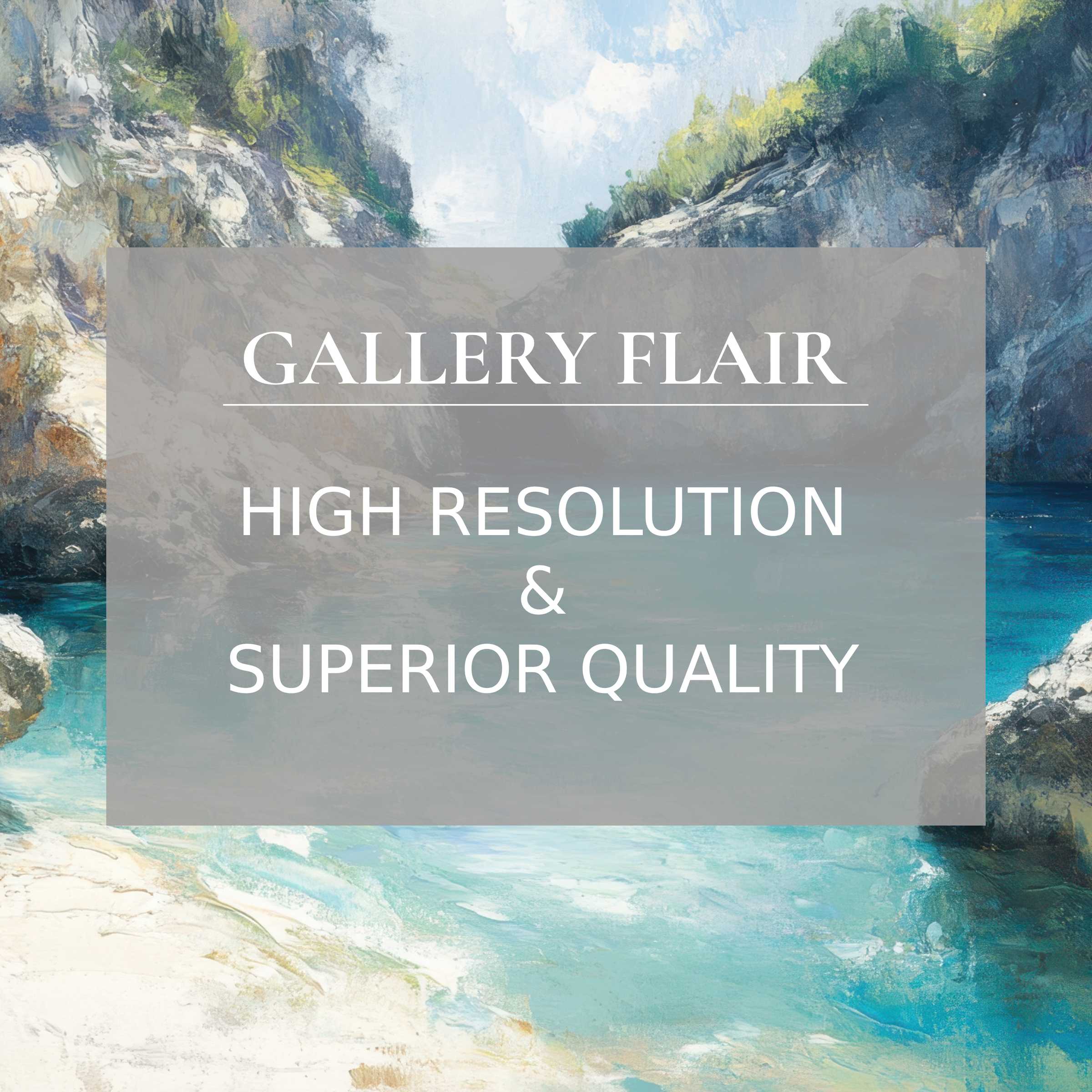 Calming beach printable art capturing sunlit turquoise waters and rugged cliffs, enriching modern interiors with refined coastal elegance