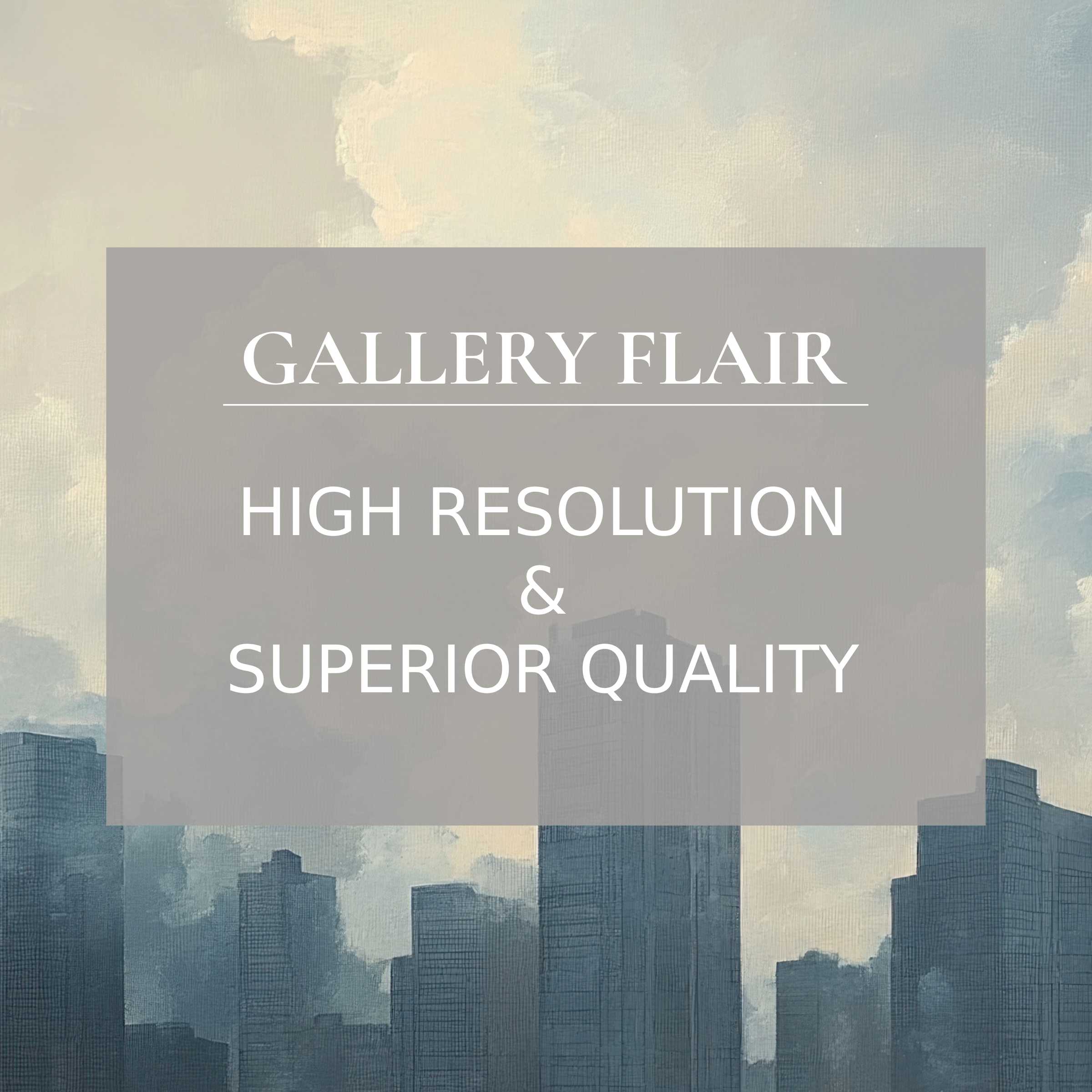 Urban printable art capturing a serene city skyline in soft tones, enhancing modern interiors with refined, high-resolution detail