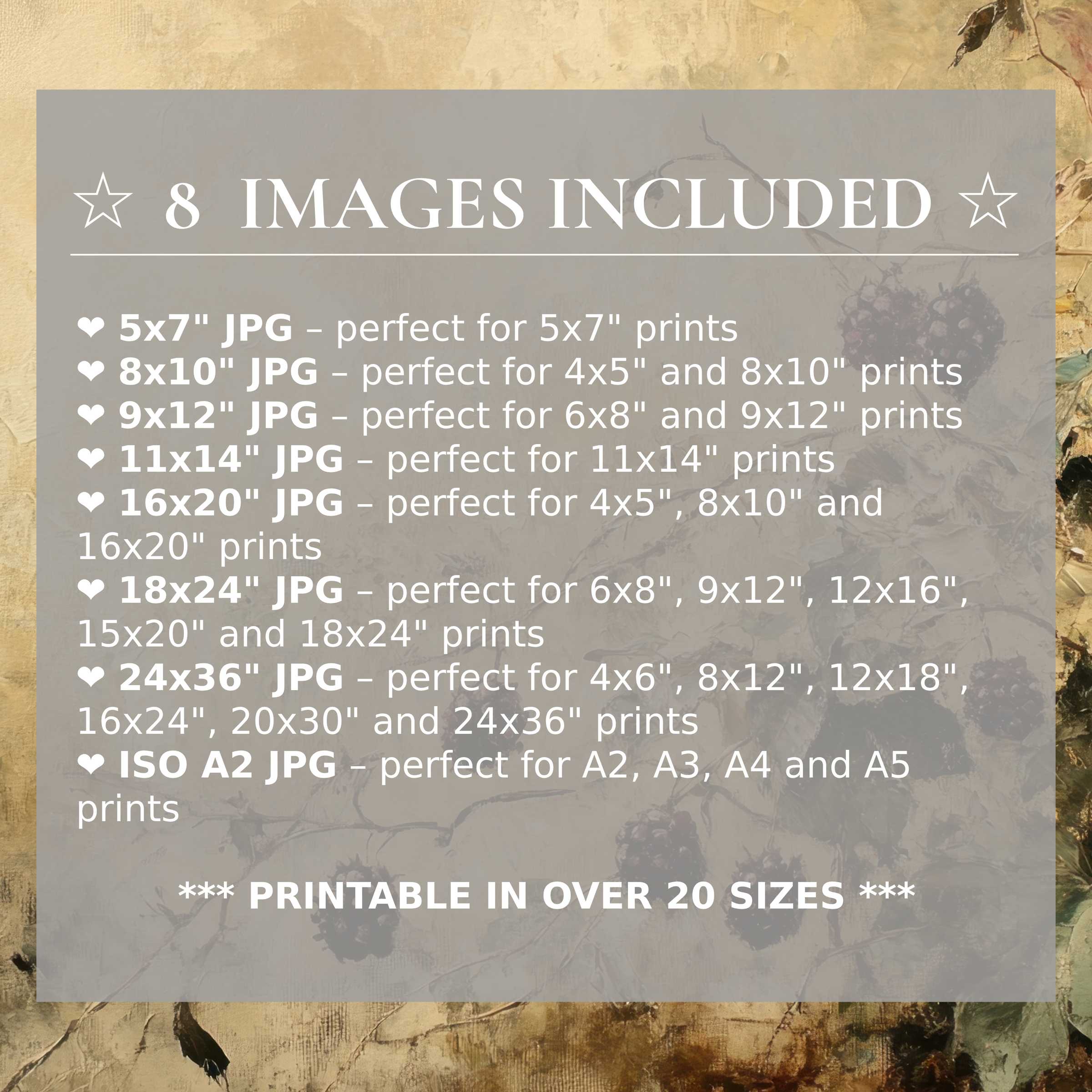 Botanical digital print in warm beige and muted earth tones, radiating calm elegance; includes 8 high-quality sizes to elevate any modern interior with versatile, timeless style