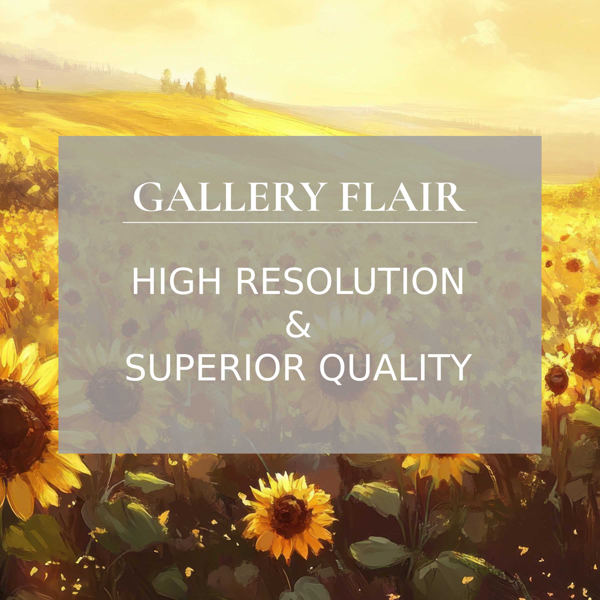 Radiant sunflower landscape printable art imbues any modern interior with calming warmth and exquisite, high-res detail
