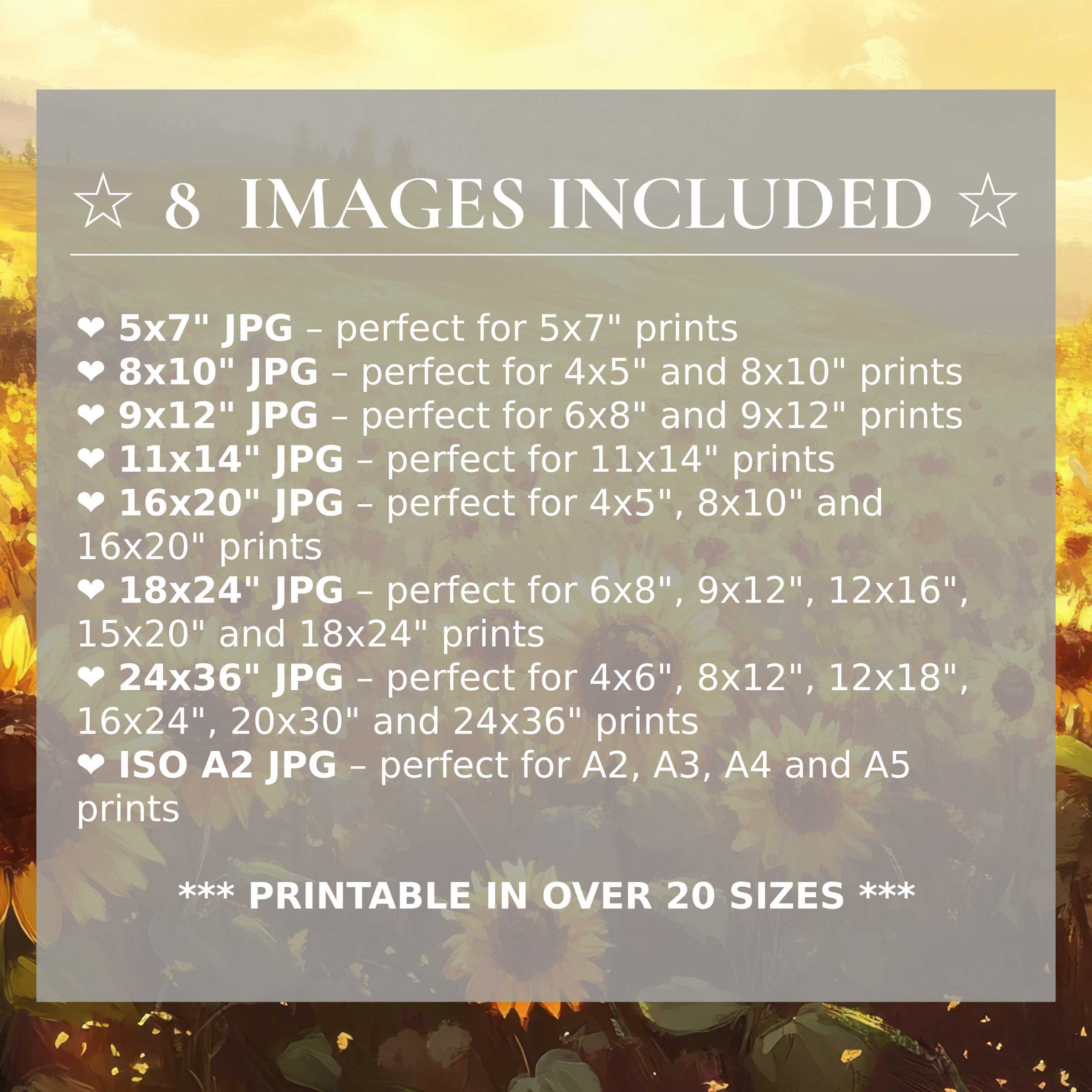 Radiant landscape digital print in sunlit yellows and soft earth tones, offering 8 high-quality sizes for refined modern interiors