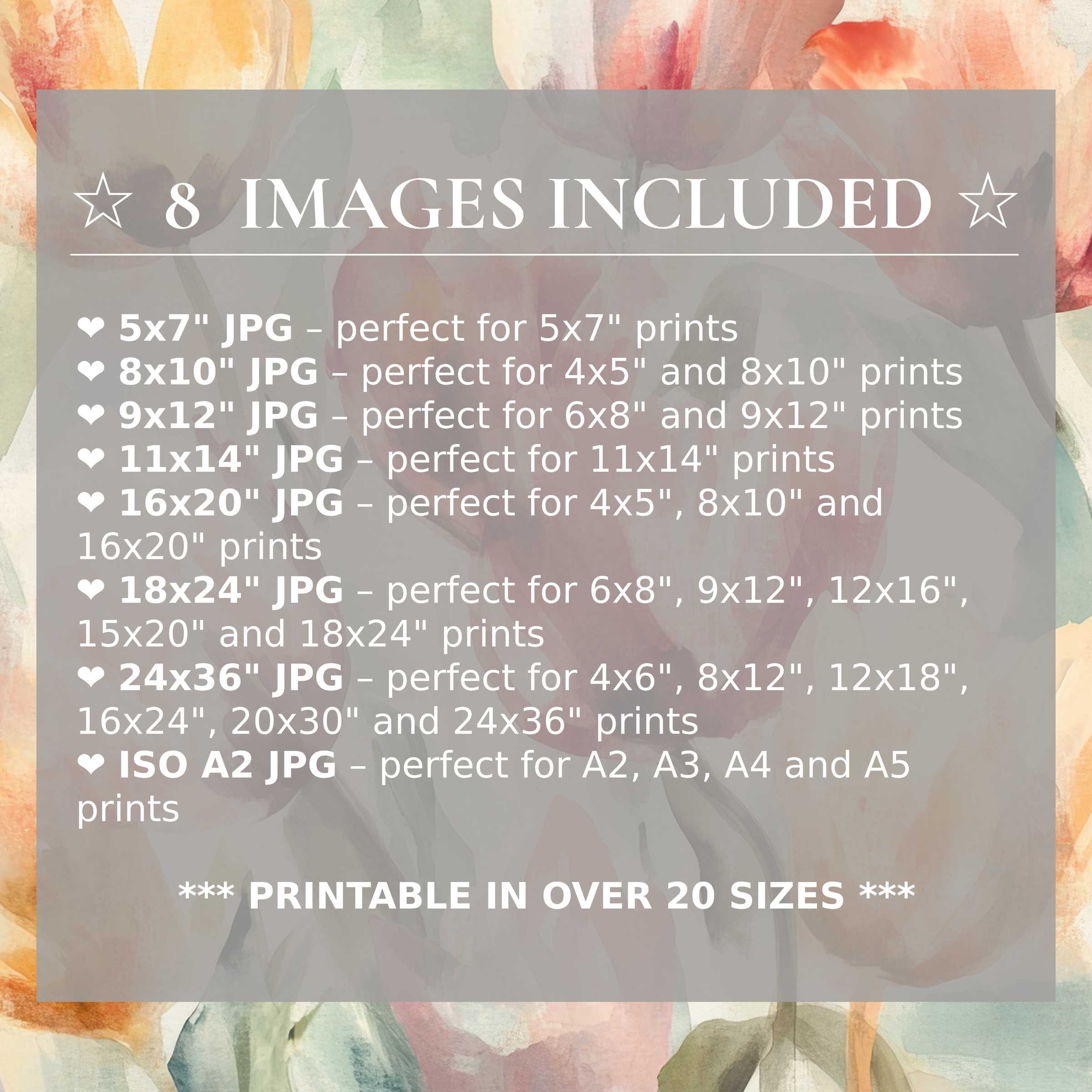 Floral digital print in radiant coral and soft sage hues, elevating modern interiors with timeless beauty; includes 8 high-quality sizes