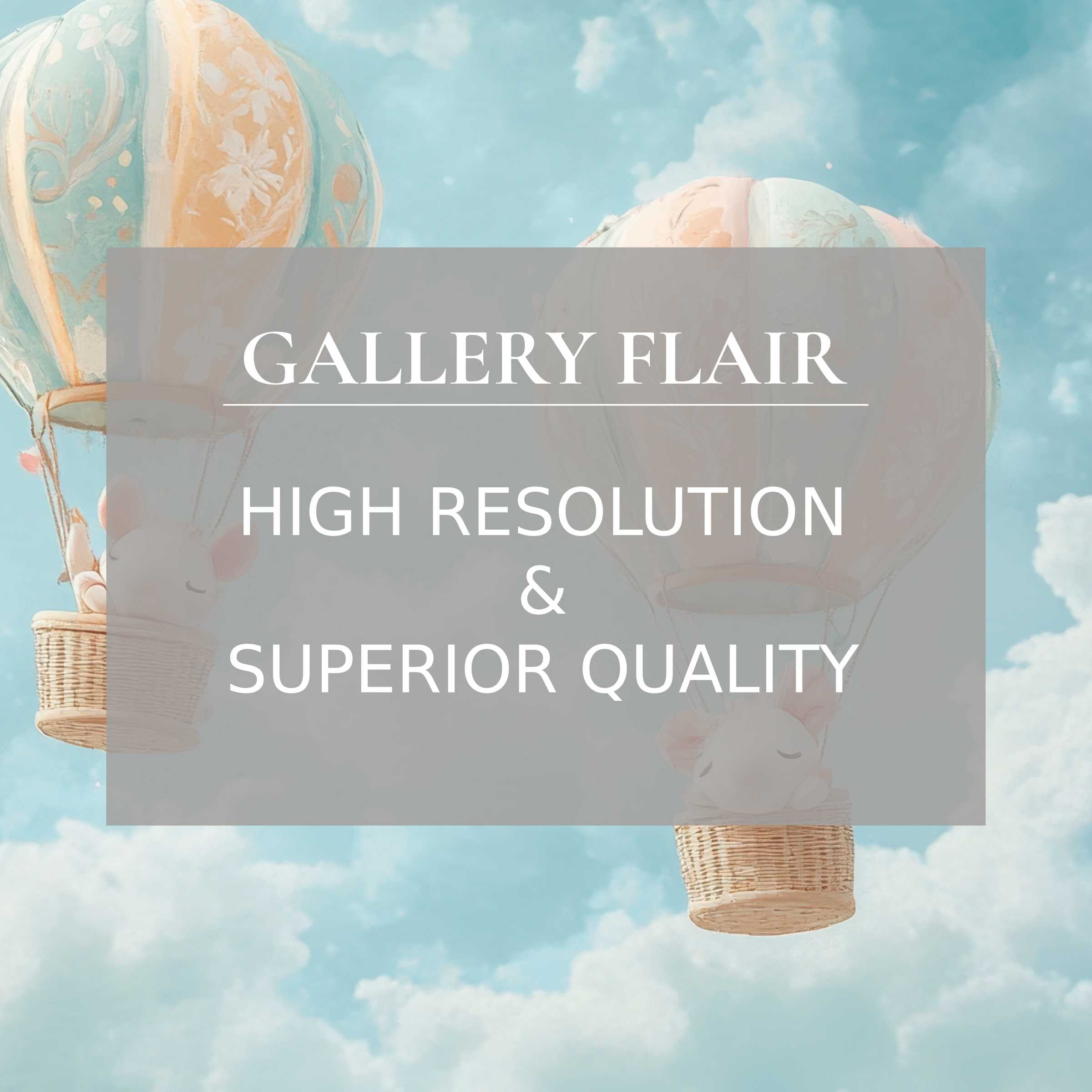 Nursery printable art with whimsical pastel hot air balloons, evoking a serene, dreamy ambiance in modern nursery decor