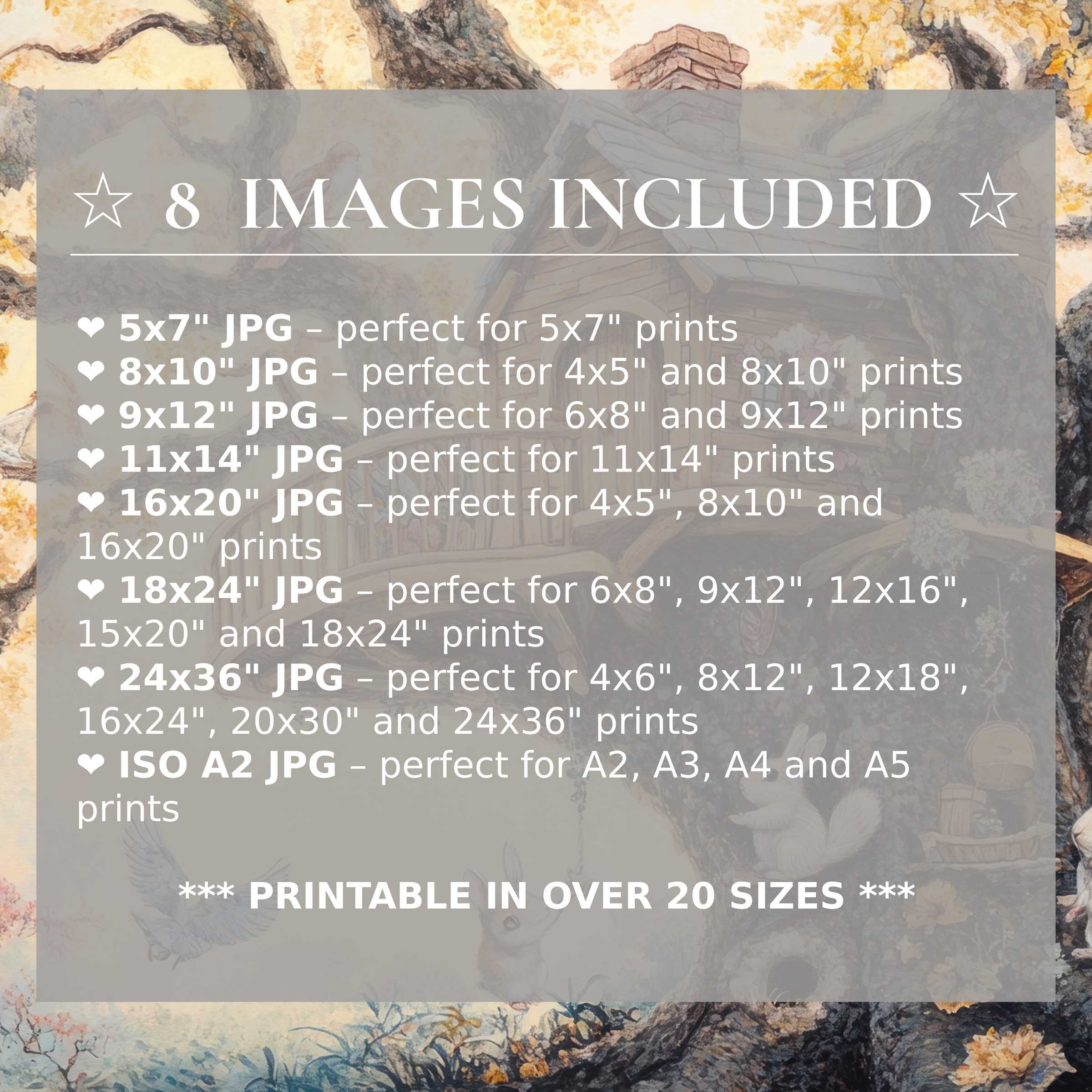 Radiant nursery digital print in warm autumnal hues, enriching modern interiors with style; includes 8 high-quality sizes