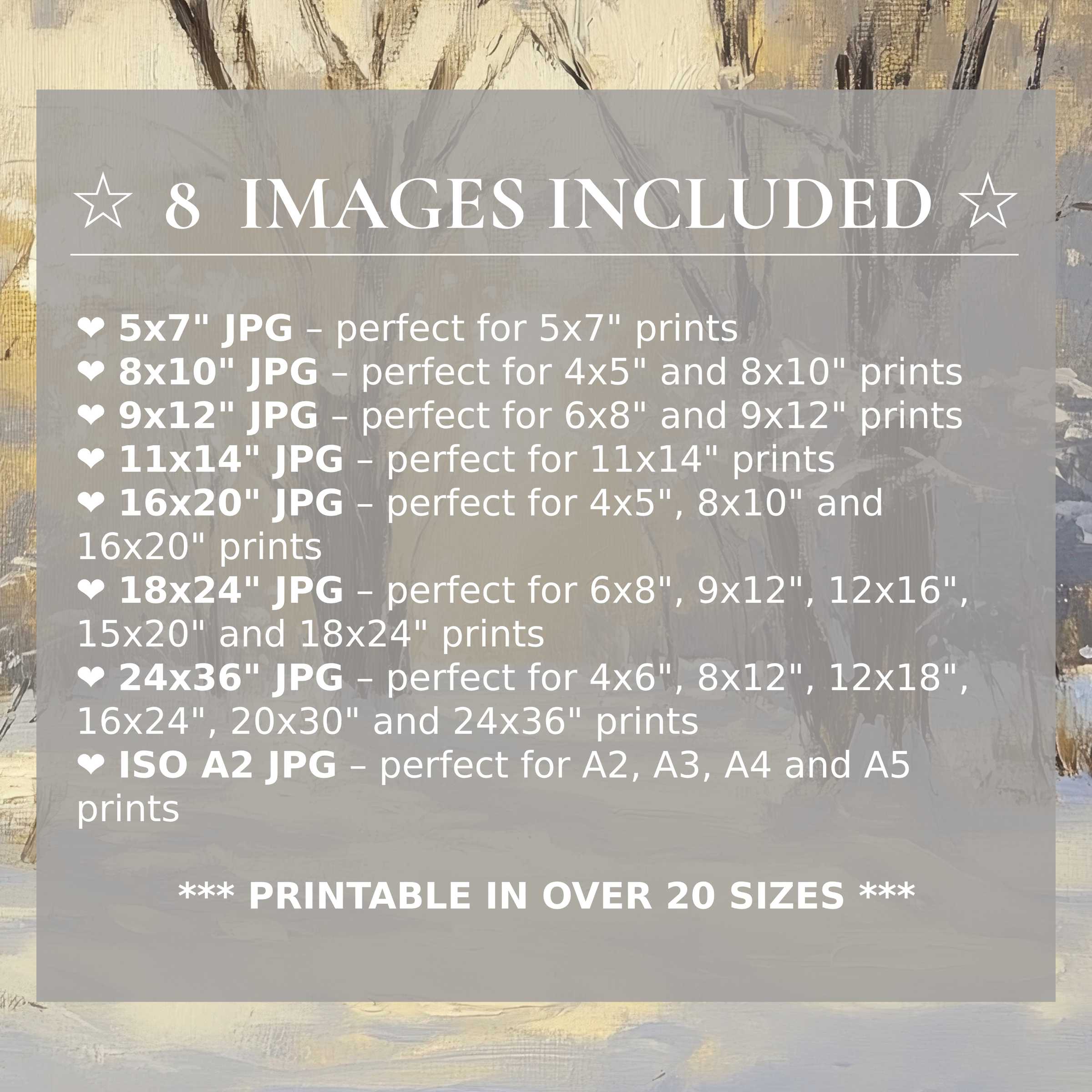 Winter digital print exuding radiant neutrals and calming blues; includes 8 high-quality sizes to elevate modern interiors with timeless style and versatility