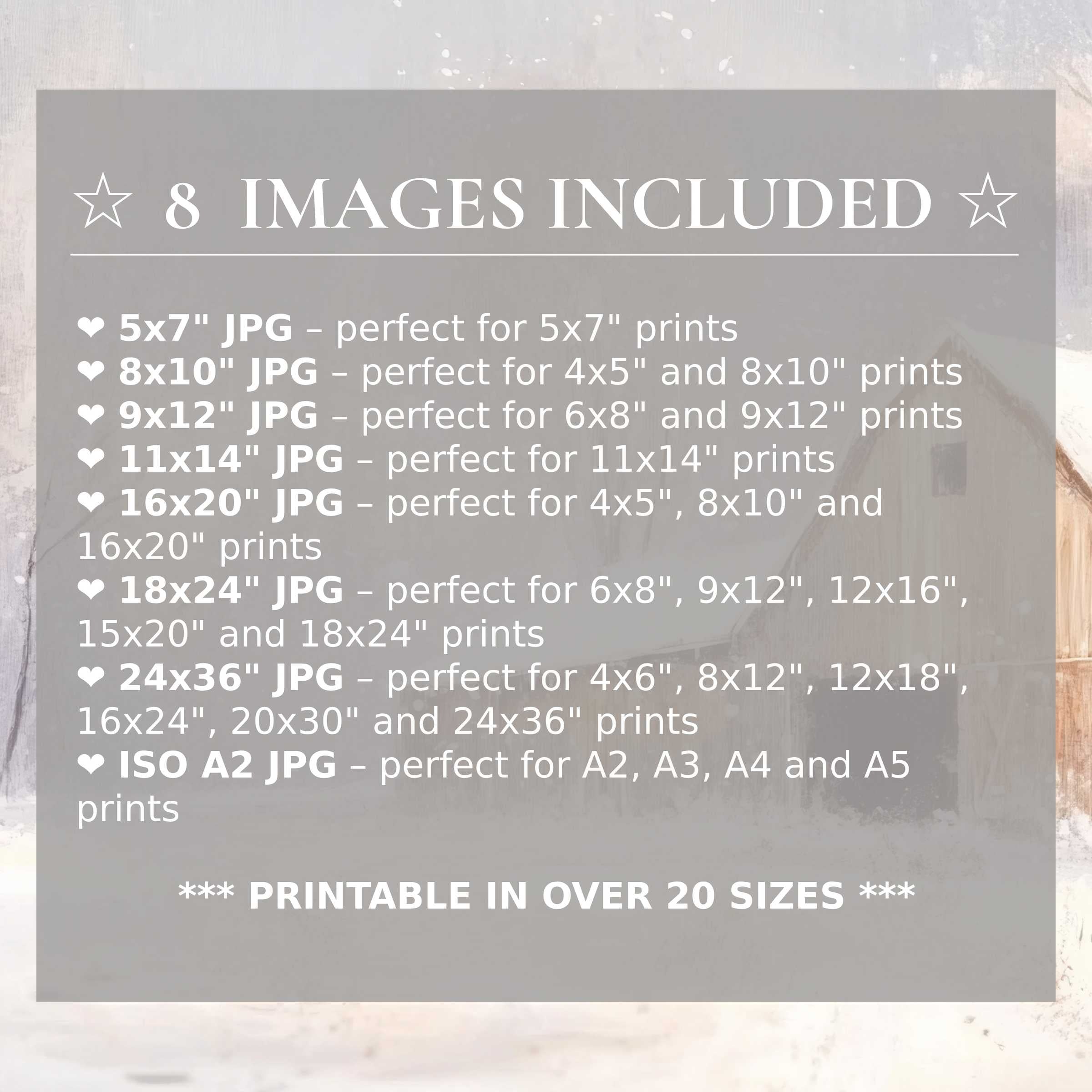 Farmhouse digital print with soft neutrals and warm tones, radiating calm and charm; includes 8 high-quality sizes for seamless modern decor
