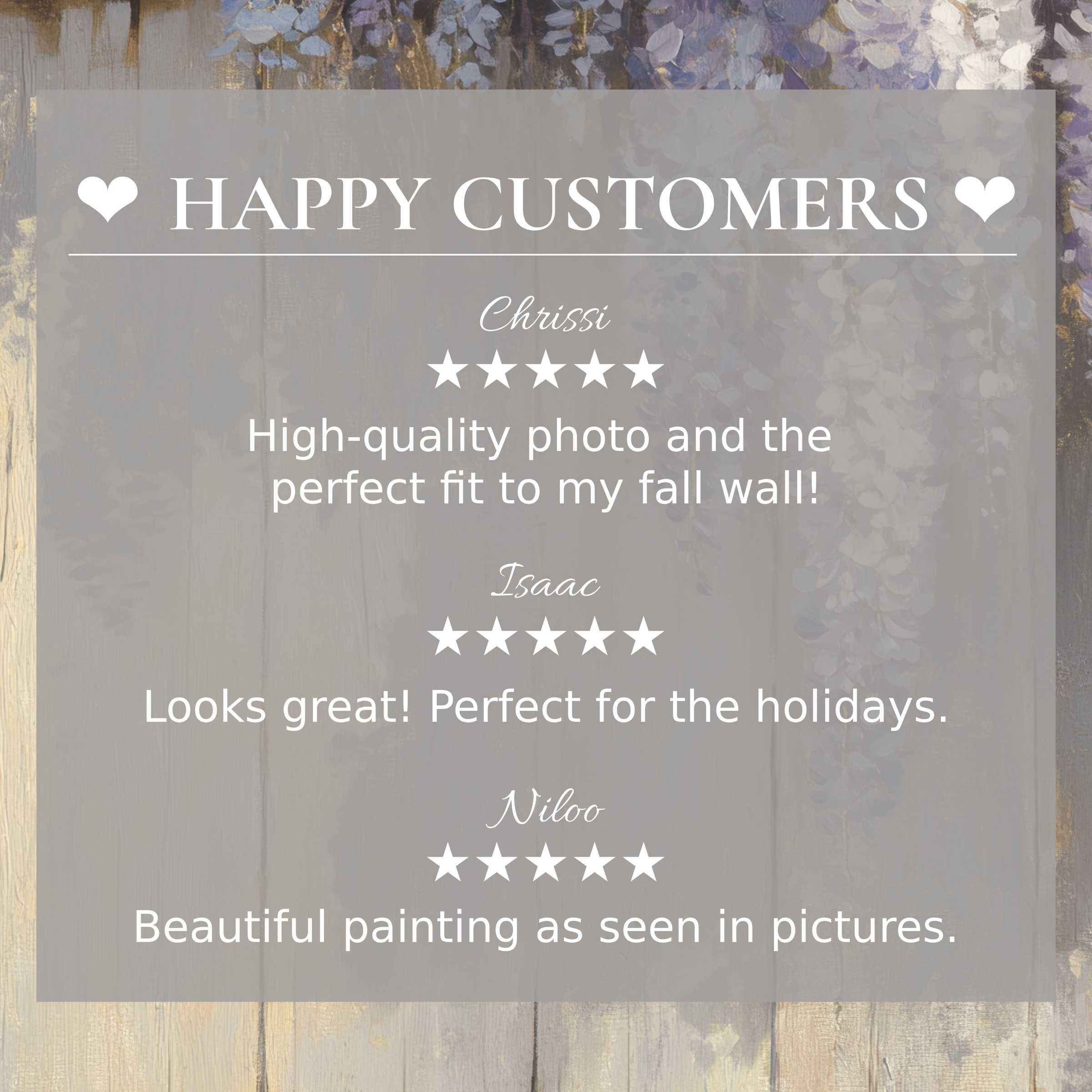 Elegant spring art for Frame TV with abstract lavender hues; layout inspires trust via happy customer reviews