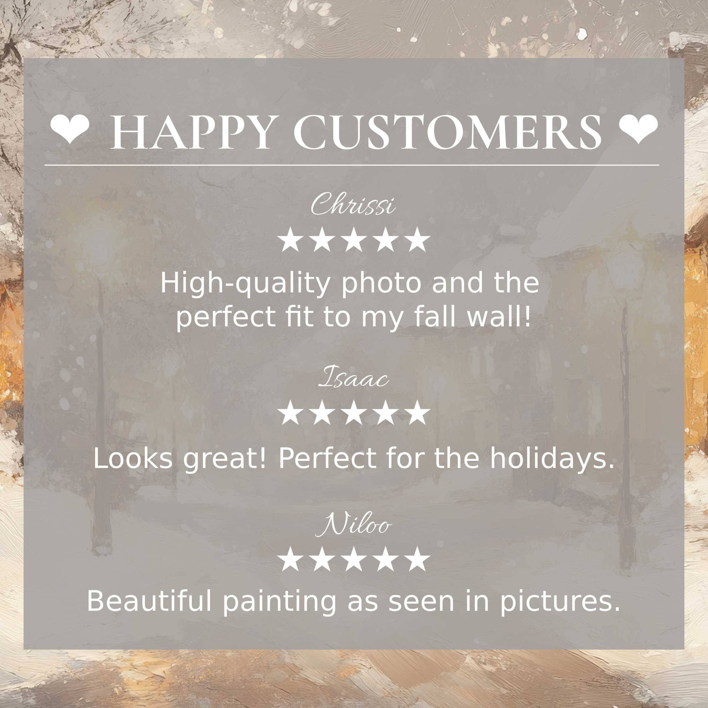 Winter art for Frame TV with abstract muted tones, happy customer reviews build trust and highlight elegant design