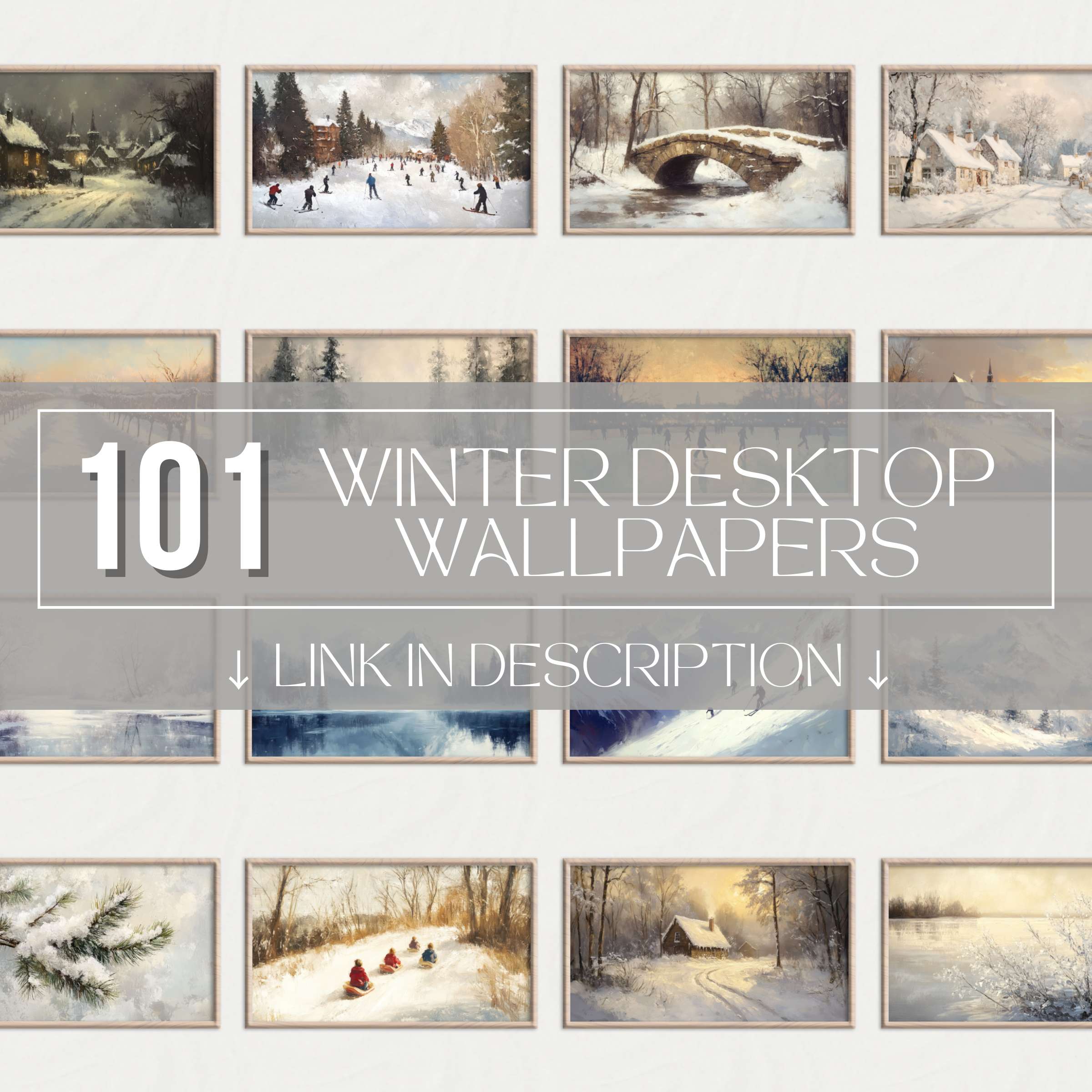101 Winter Desktop Wallpapers featuring snowy landscapes, cozy cabins and frosty 4K screen backgrounds for seasonal elegance and digital décor