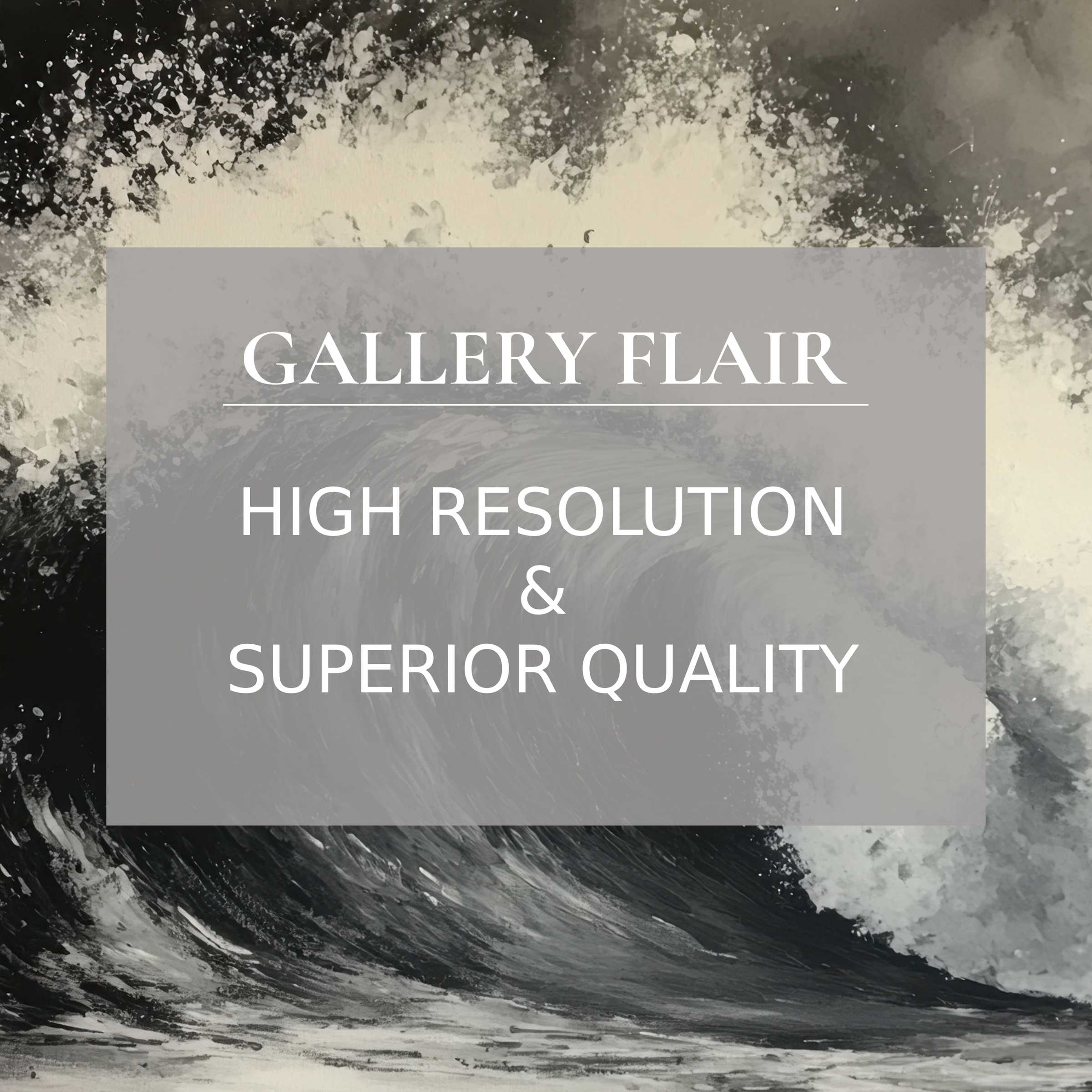 Elegant black and white Frame TV picture showcasing high-resolution waves with refined clarity and striking visual depth