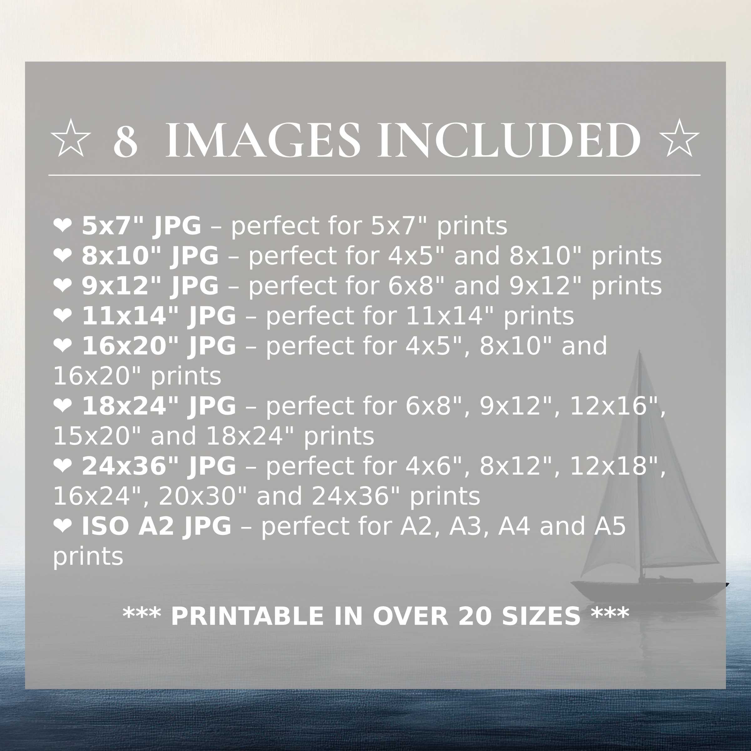 Minimalist digital print evoking serene blues and soft neutrals, included in 8 high-quality sizes for versatile, modern interiors