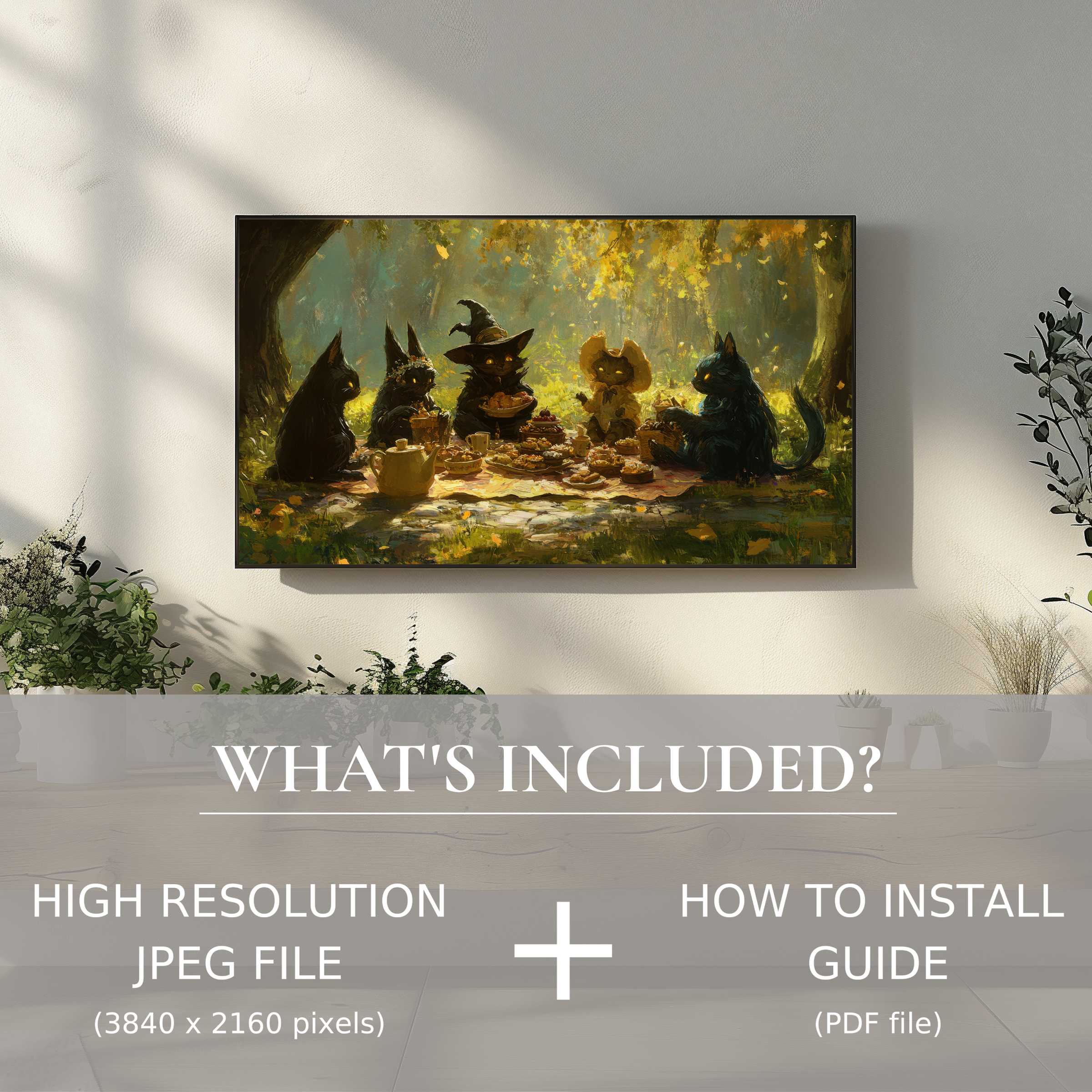 Elegant halloween digital TV art download with easy use, enhancing your living space with cozy, stylish seasonal charm