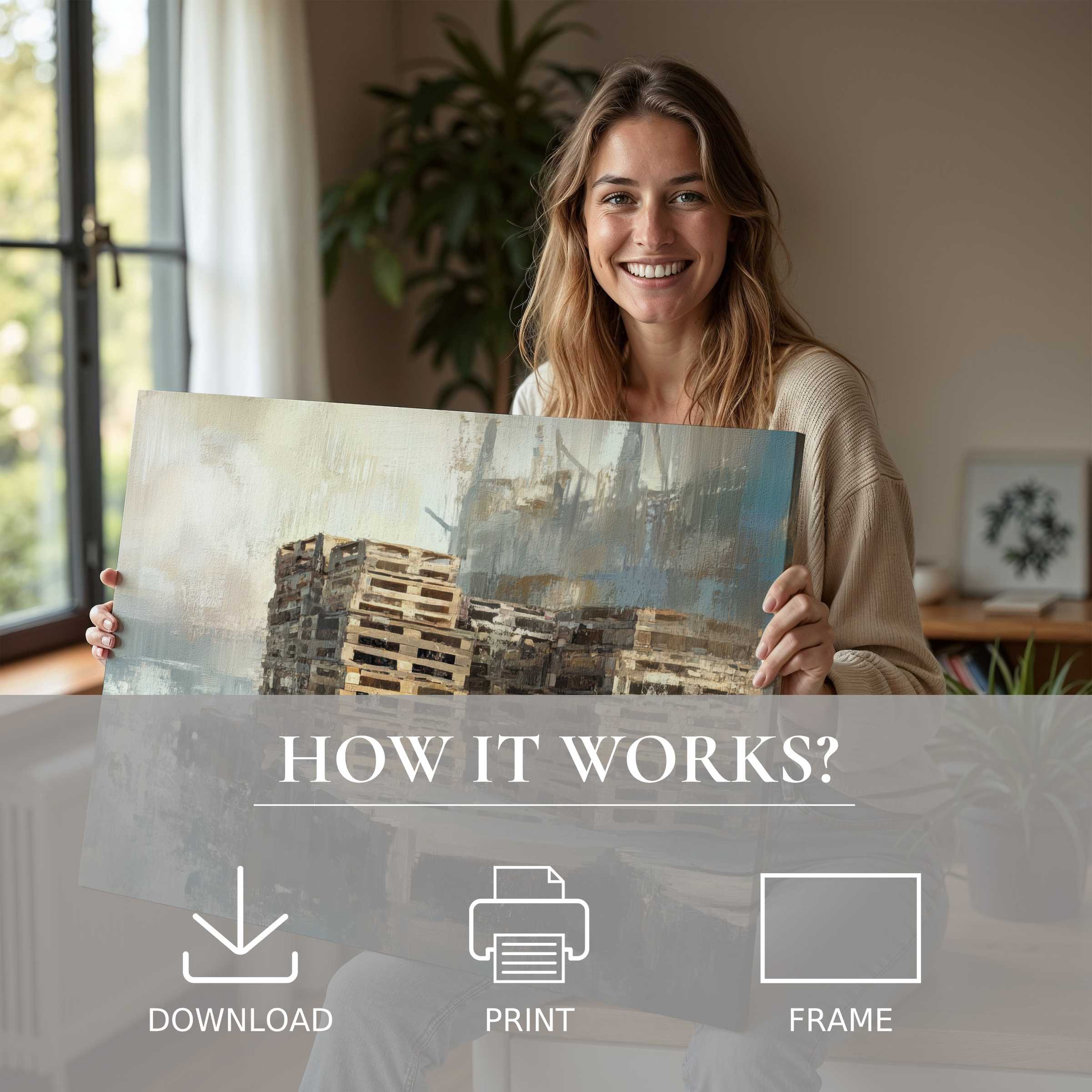 Coastal digital art print sparks serene connection and joy in a stylish home, blending effortless beauty with everyday elegance