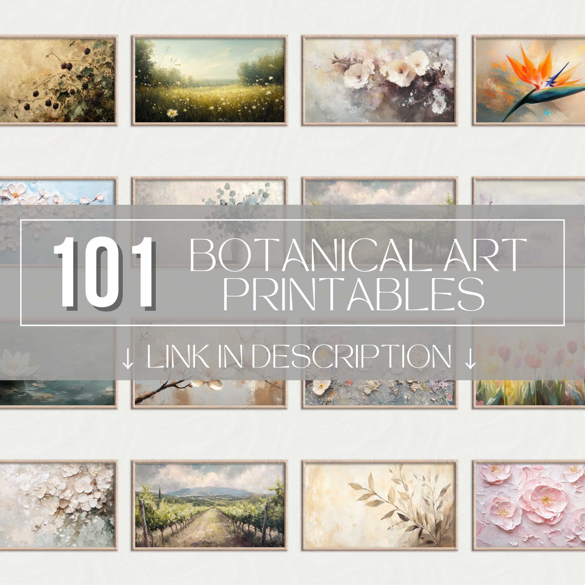 Elegant Botanical Printable Wall Art Set for a Floral Modern Home Decor