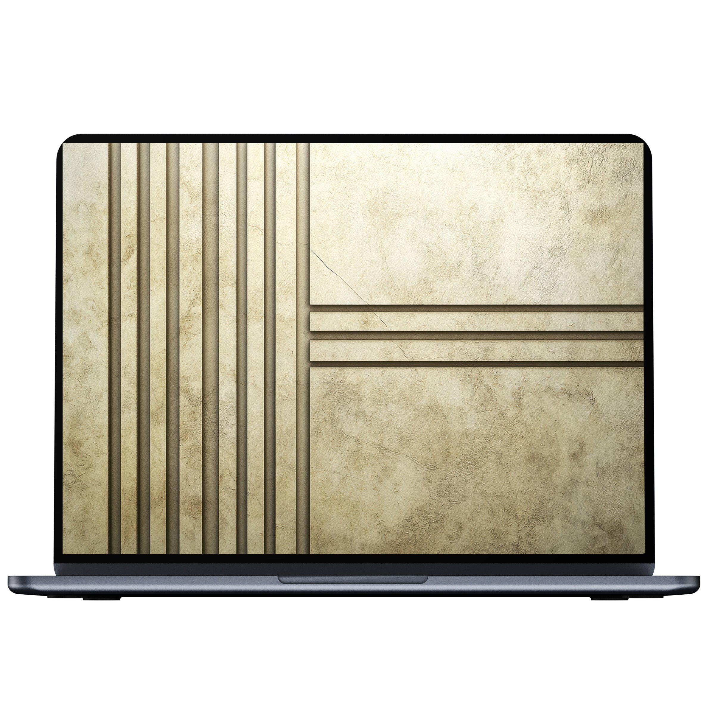 Elegant abstract desktop wallpaper with soothing beige textures and geometric lines for PC and laptop digital download inspiration