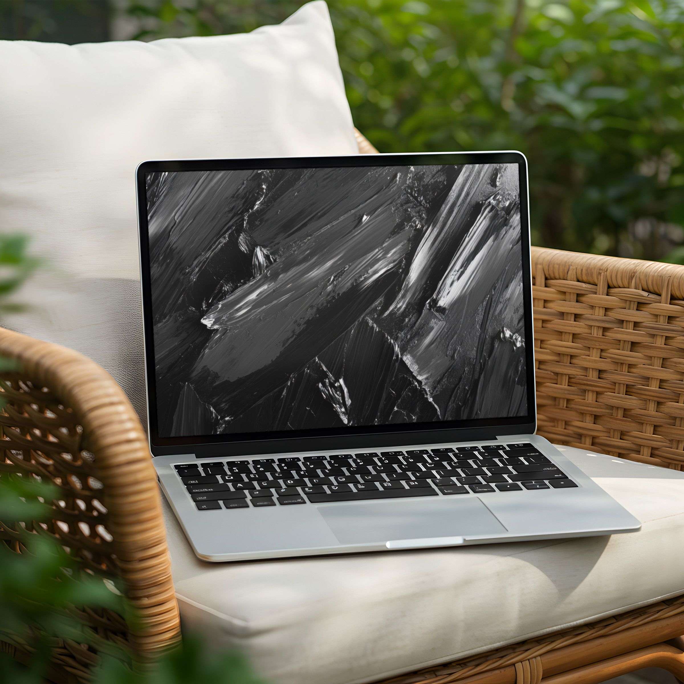 Elegant black and white abstract desktop background for PC or Laptop Instant download for calm and mindful digital inspiration