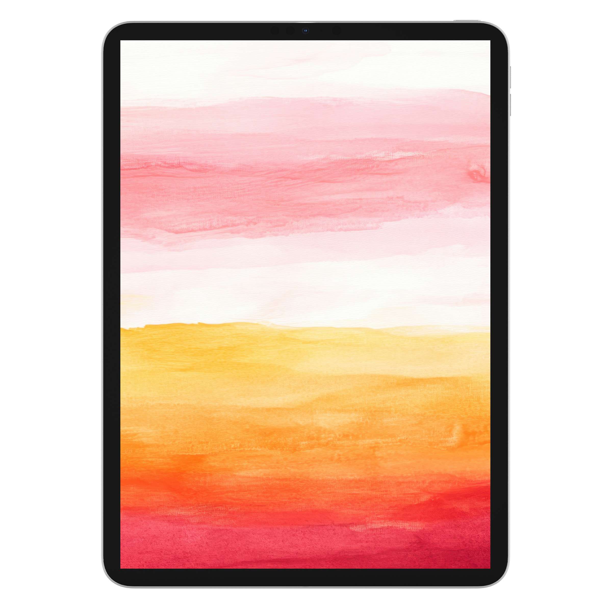 Elegant abstract iPad wallpaper featuring warm pink and orange watercolor textures for a calming digital download tablet background