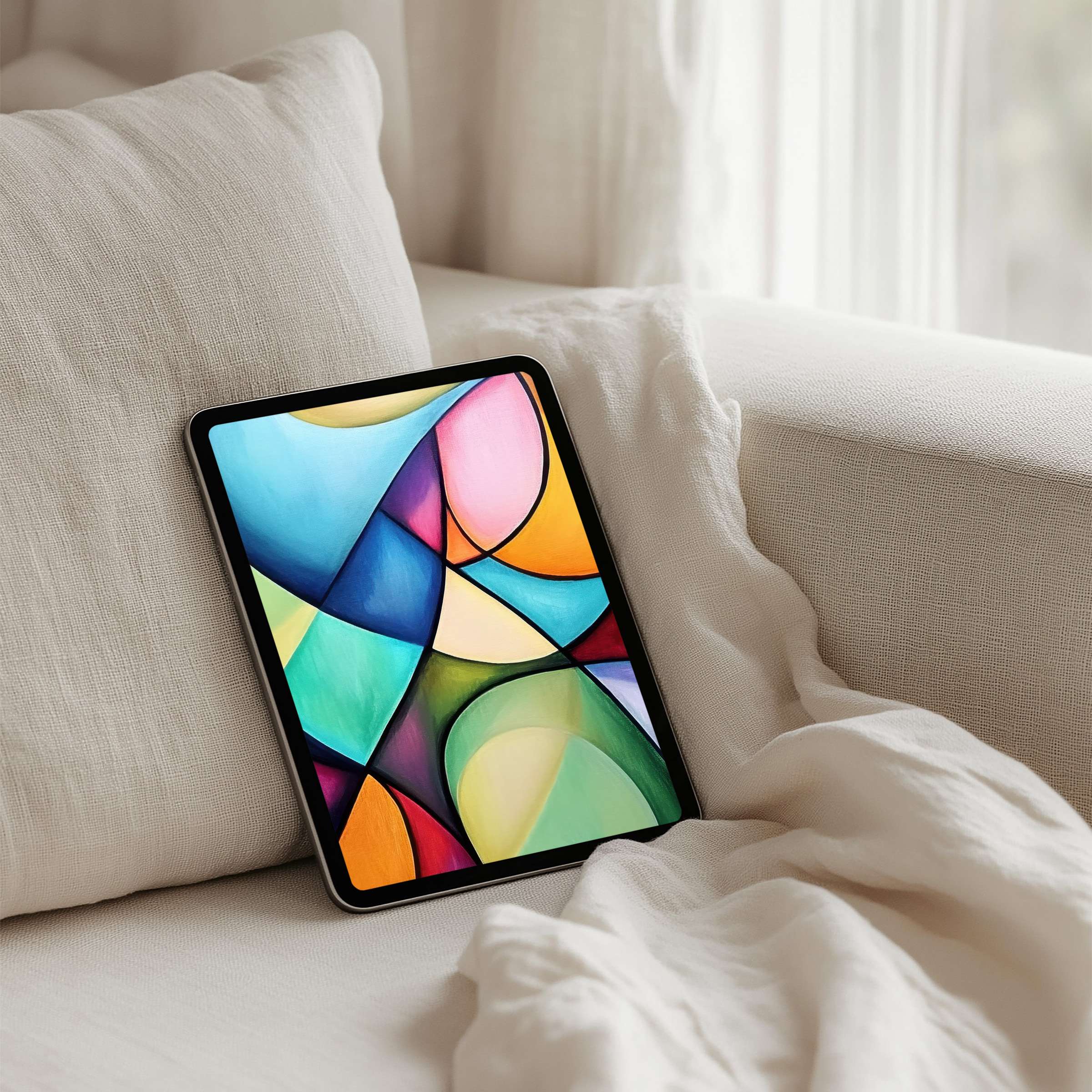 Vibrant abstract art iPad background for instant download brings elegance and calm to any tablet setting inspiring mindfulness