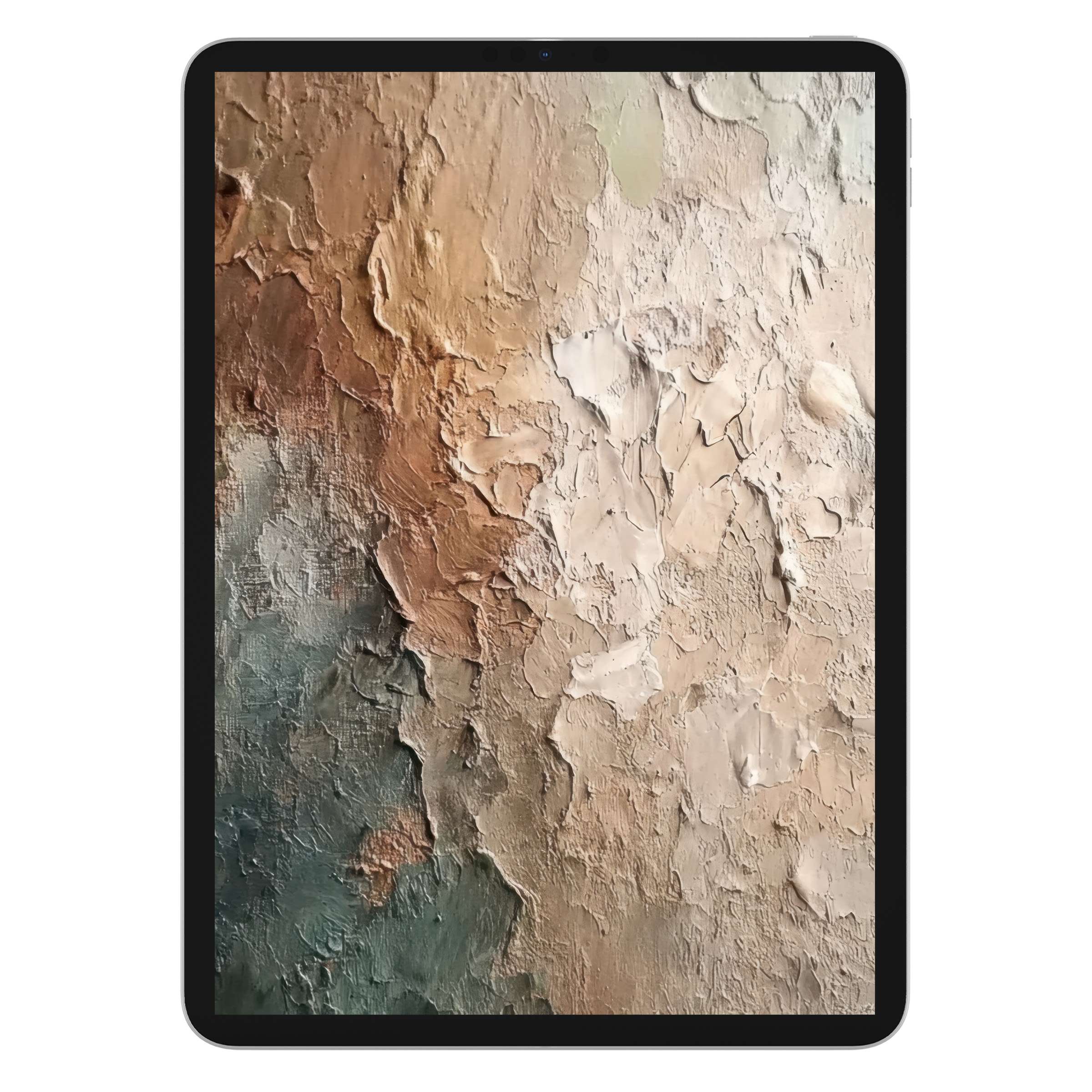 Elegant abstract iPad wallpaper featuring textured earthy hues, ideal for tablet backgrounds as a calming digital download option