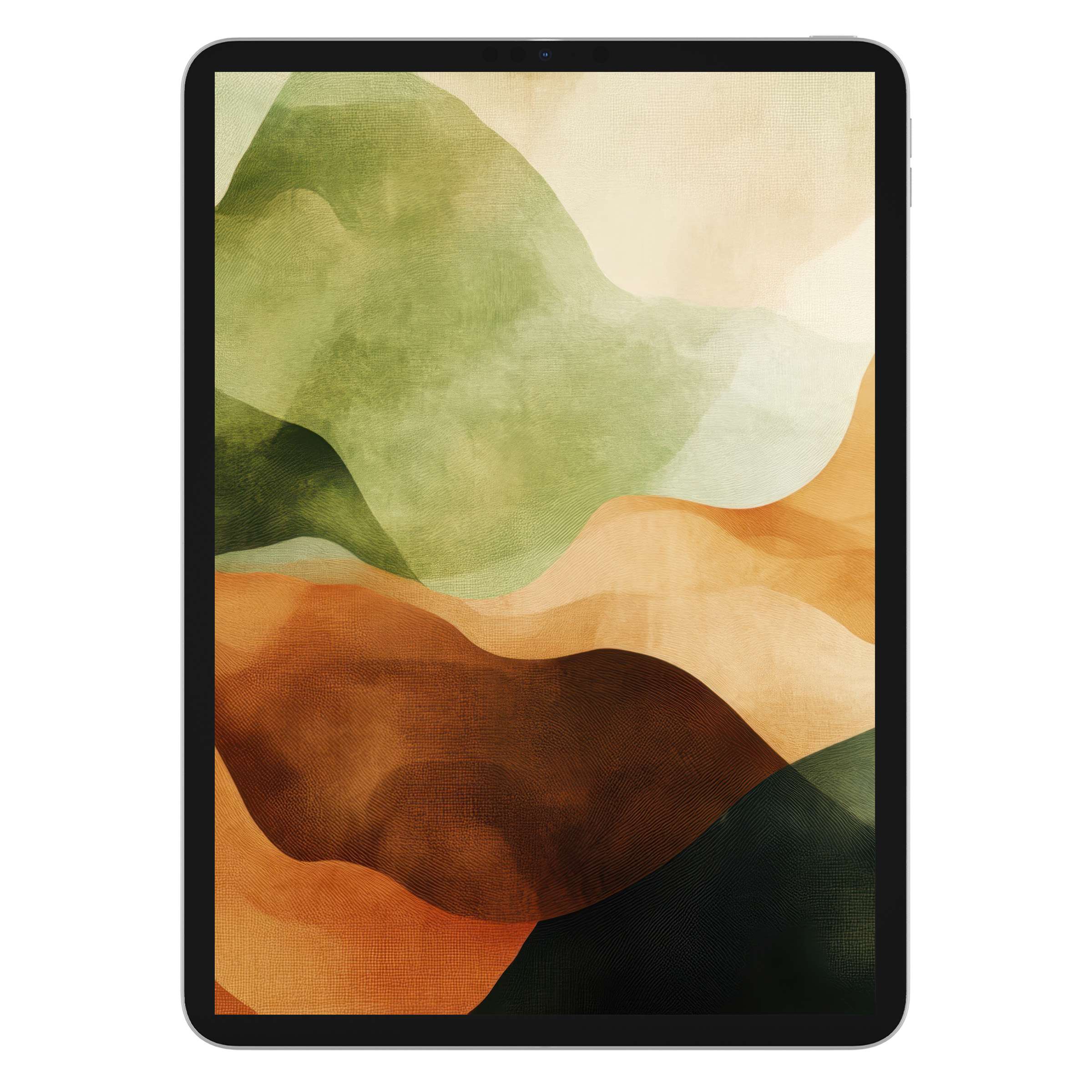 Elegant abstract iPad wallpaper in earthy tones, ideal digital download for calming tablet background art, enhancing aesthetics