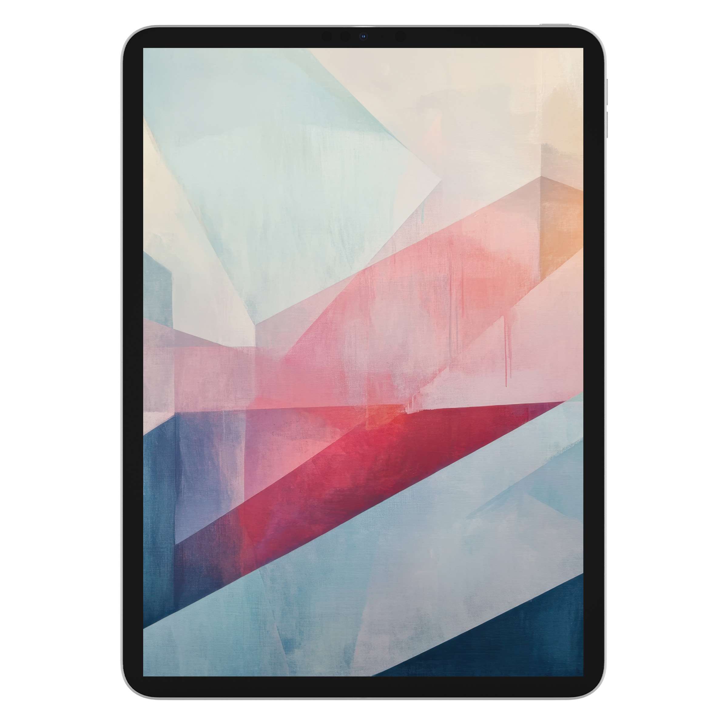 Elegant abstract iPad wallpaper with soothing pastel hues and geometric textures enriches digital download for tablet background users