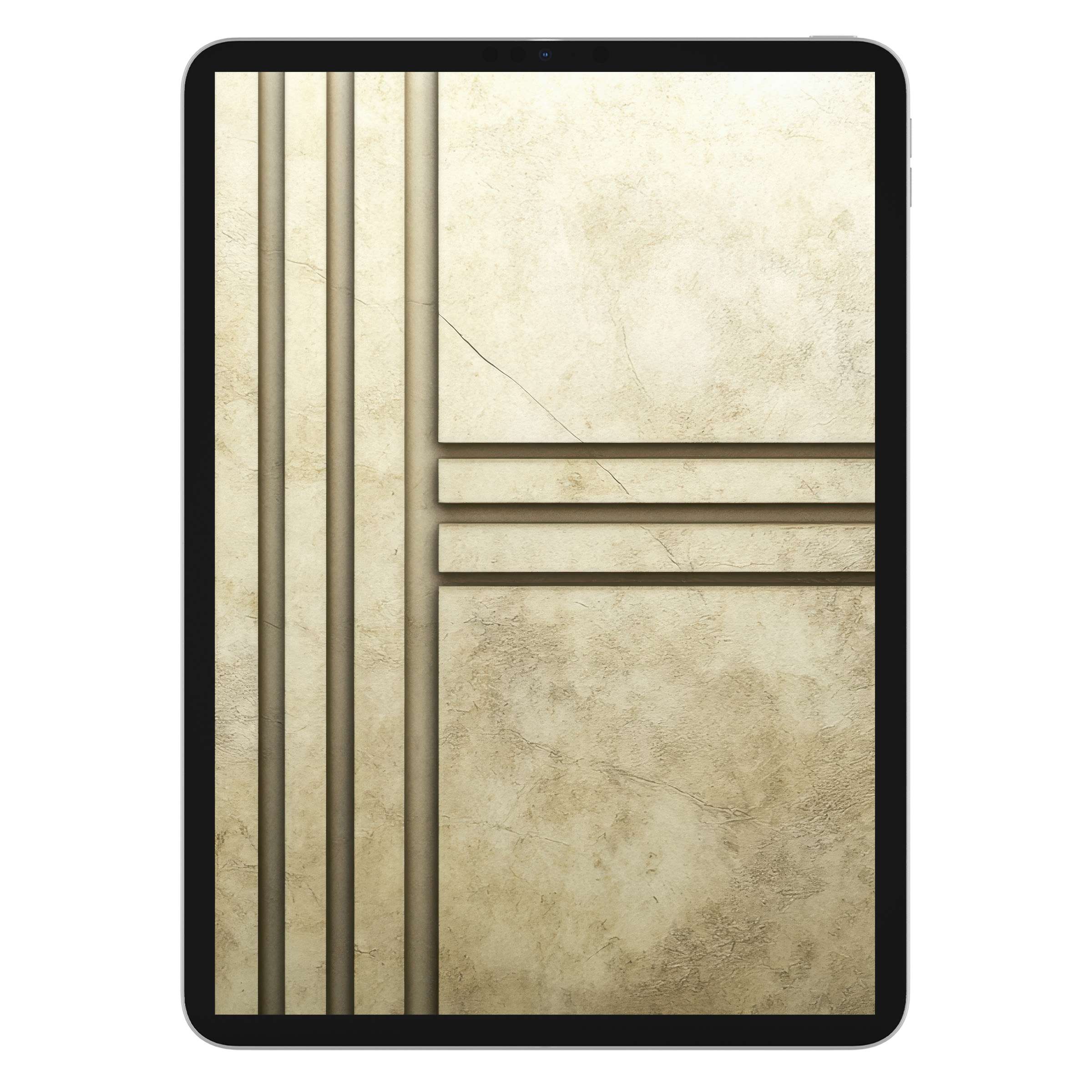 Elegant abstract iPad wallpaper featuring textured beige lines perfect for tablet background enhancing digital download serenity aesthetics