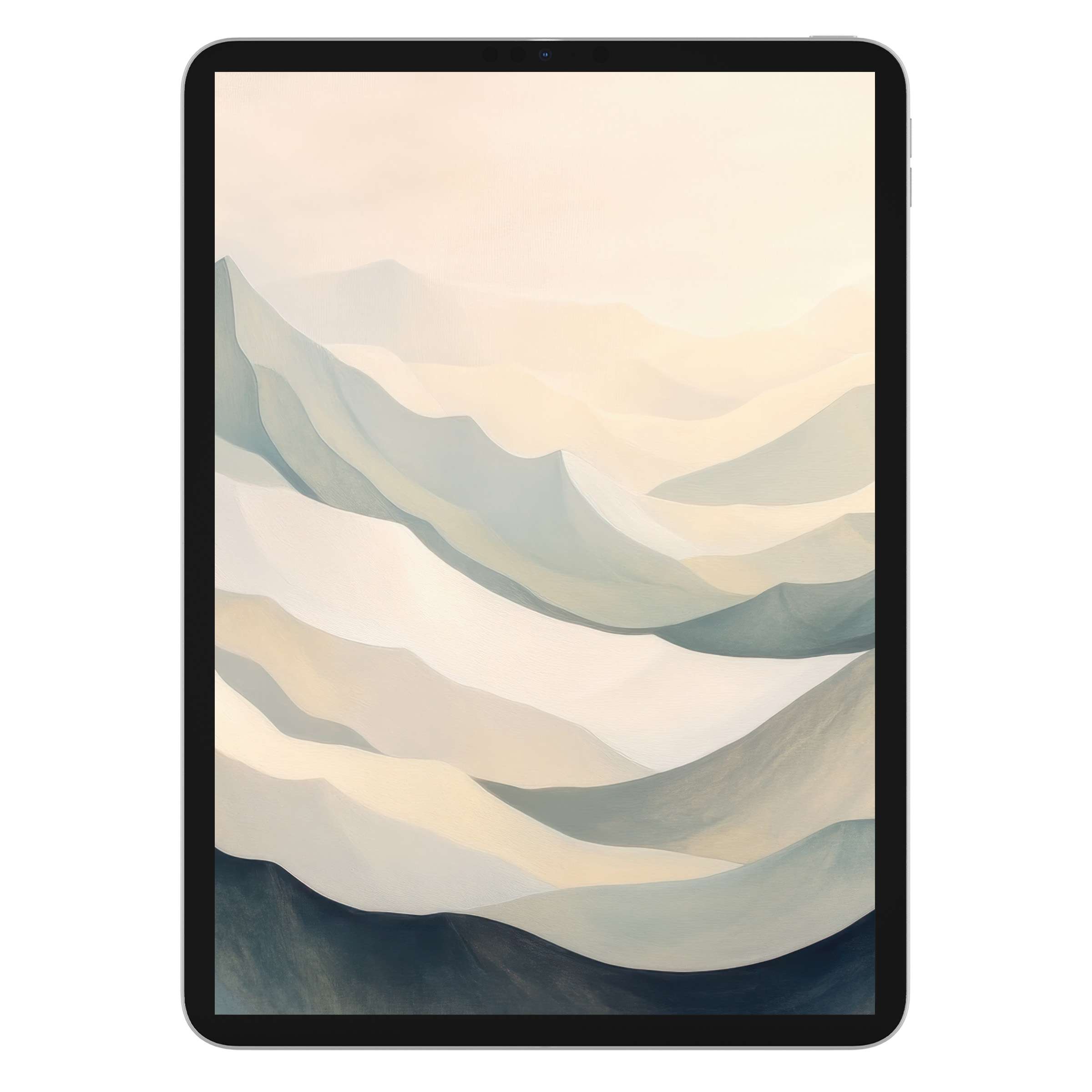 Elegant abstract iPad wallpaper with serene pastel waves offers a calming digital download background for any tablet device