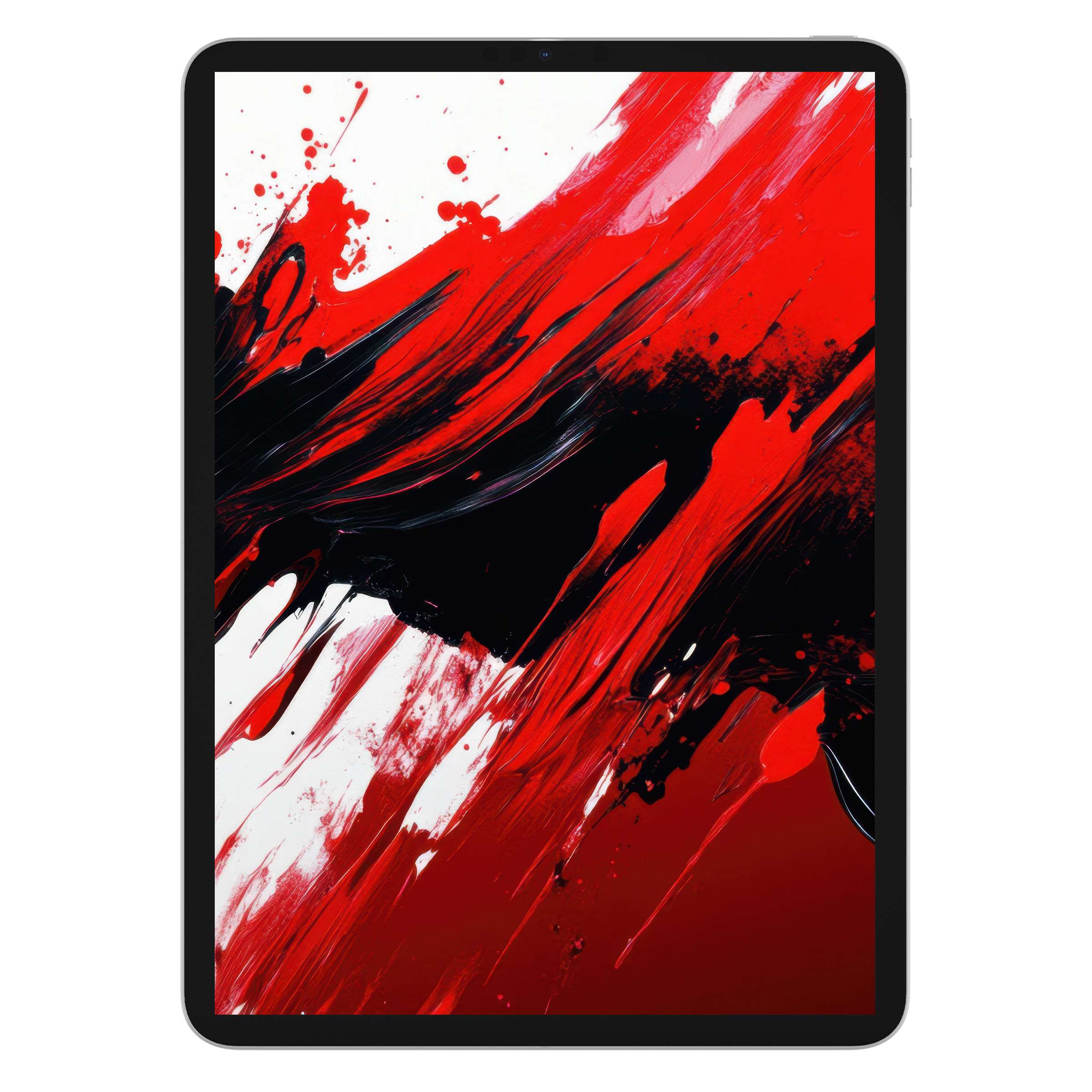 Dynamic red and black abstract iPad wallpaper for a striking tablet background digital download conveying modern art energy and serenity