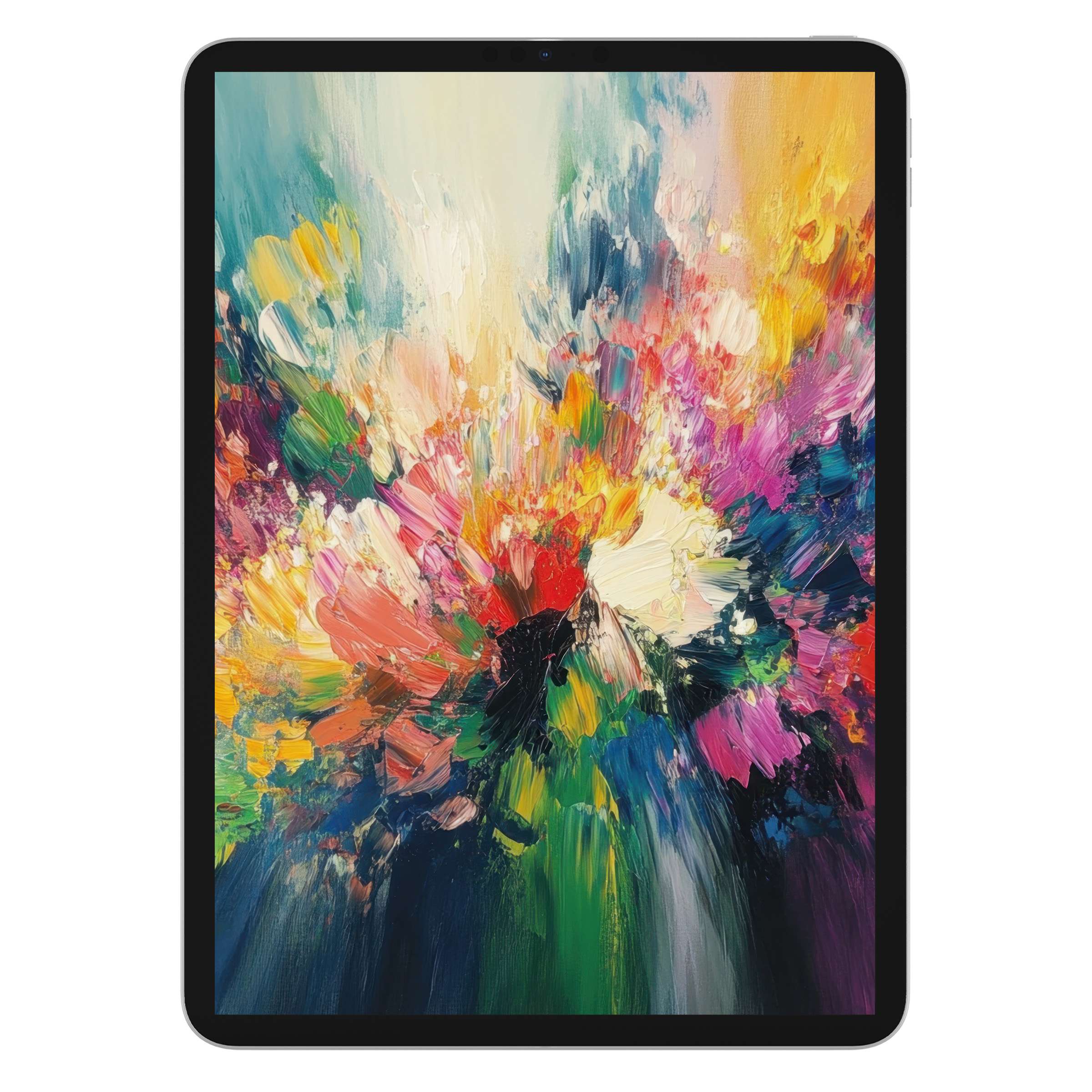 Vibrant abstract iPad wallpaper digital download enhances your tablet background with elegant brushstrokes, bringing calm artistry