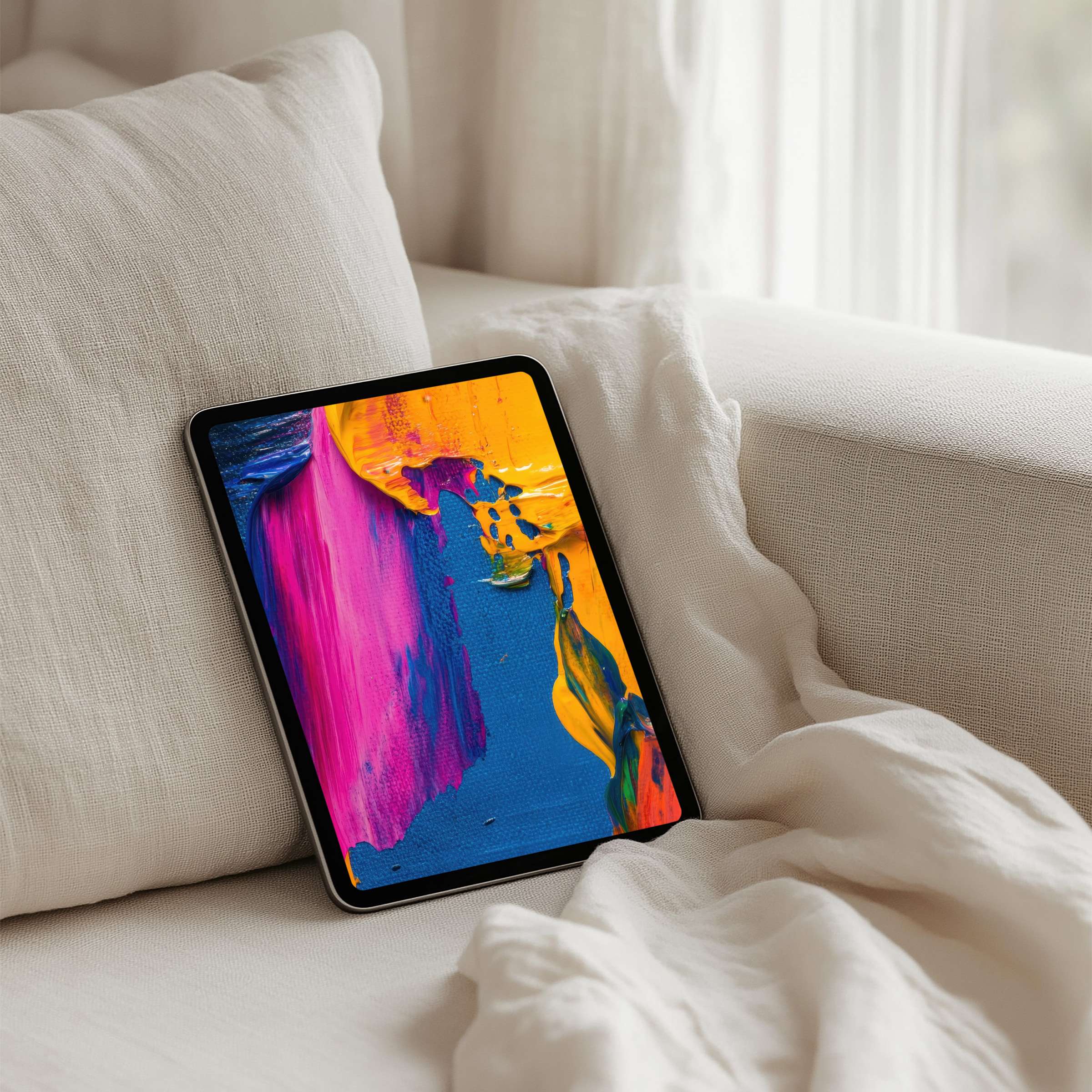 Colorful abstract iPad background art for instant download on Samsung and Android tablets enhancing calm elegance and inspiration